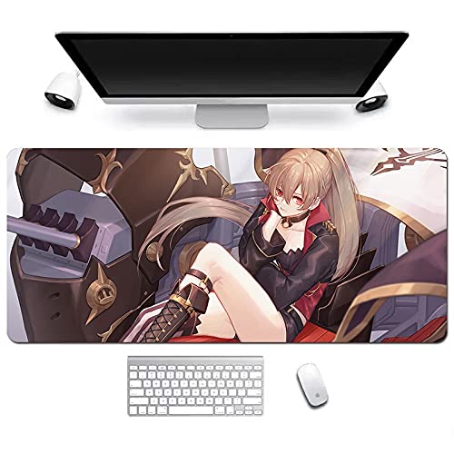 Azur Lane Jean Bart Anime Gaming Mouse Pad - Oversized, Thickened & Anti-Skid Professional Mouse Mat for PC, Laptop & Desk - Perfect for Competitive Gaming, Office Work & Home Use