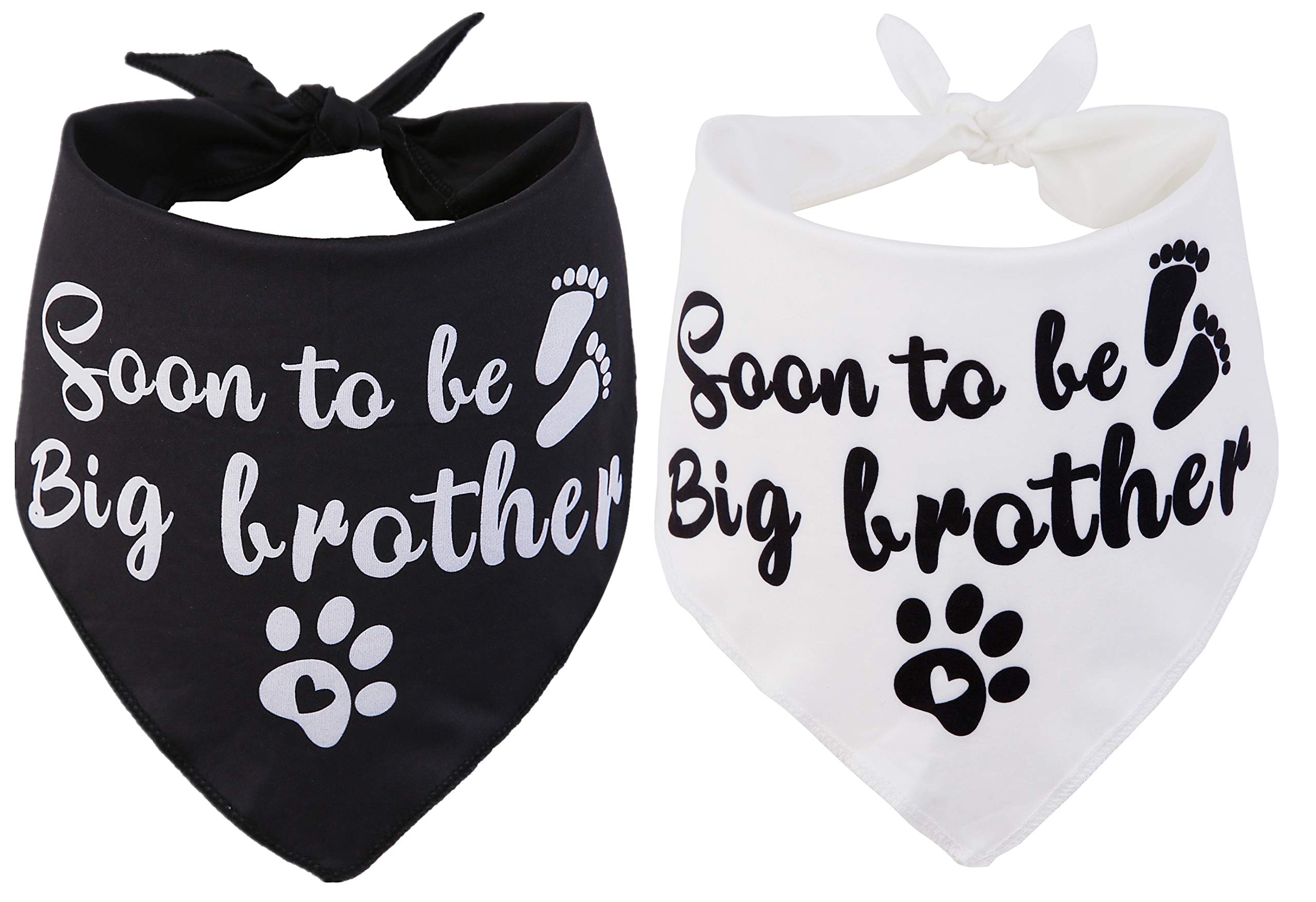 Big Brother Dog Bandana - 2 Pack Soft Pet Scarf for Gender Reveal & Baby Announcement - Perfect for New Puppy Owners & Pet Lovers
