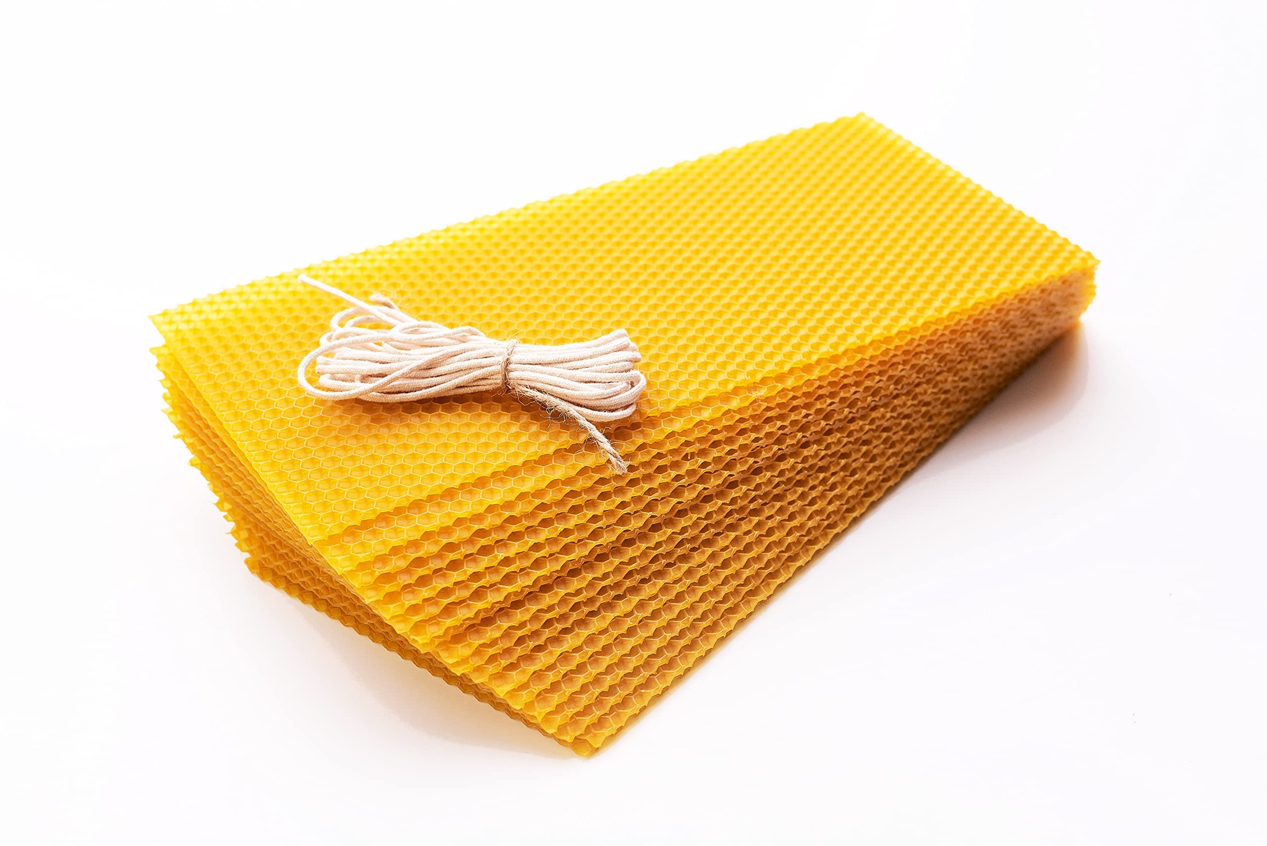 Premium Beeswax Candle Making Kit - DIY Natural Beeswax Candles with 18 Large Yellow Beeswax Sheets (10x5 Inches) for Home Decor, Gifts & Relaxation