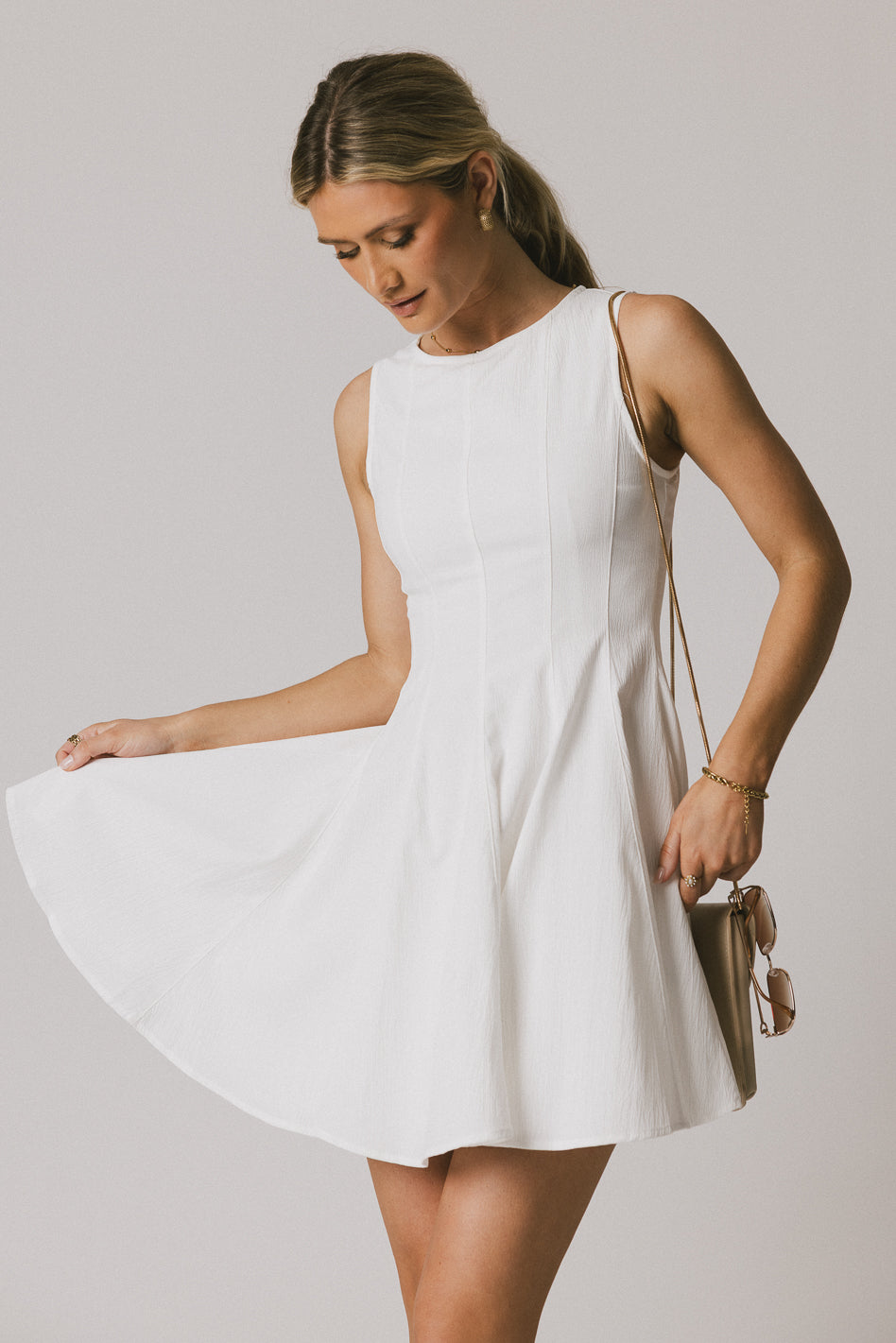 Liora White Mini Dress for Women - Elegant Summer Party & Casual Outfit
