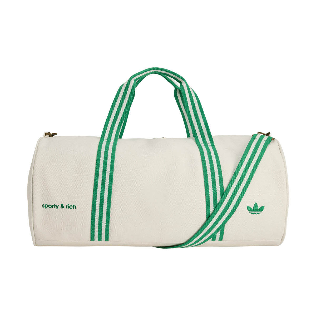 Sporty & Rich Canvas Tote Bag - Off White & Green Color - Perfect for Gym, Beach & Casual Outings