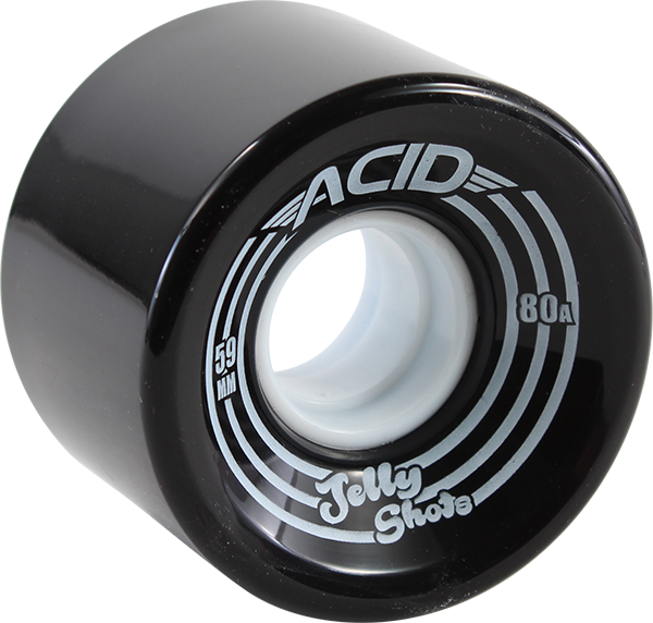 59mm 80a Black Acid Jelly Skateboard Wheels - Set of 4 - Perfect for Street Skating, Park Tricks & Smooth Rides