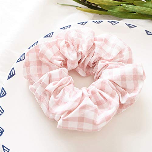Women's Elegant Plaid Elastic Hair Band - Simple Crude Scrunchies, Headwrap, Hair Rope, Rubber Band Accessories for Casual, Office, and Party Styles