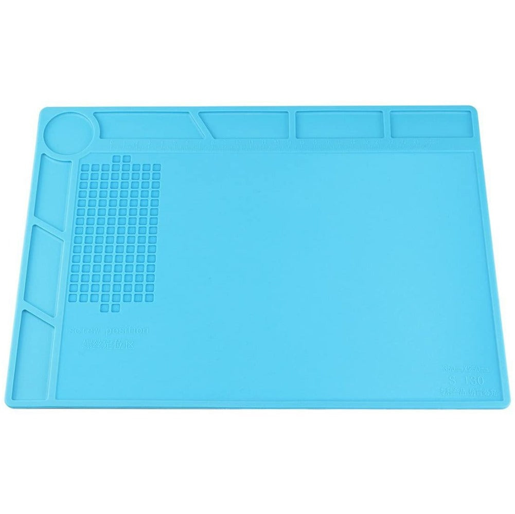 Anti Static Repair Work Mat - 35cm x 25cm, Blue (S-130) | ESD Safe Soldering Mat for Electronics Repair, PC Building & Phone Maintenance