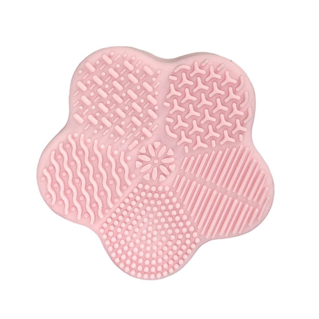 Professional Makeup Brush Cleaning Pad - Silicone Mat & Sponge for Quick Brush Cleaning, Lightweight & Portable, Pink - Perfect for Travel, Home & Salon Use