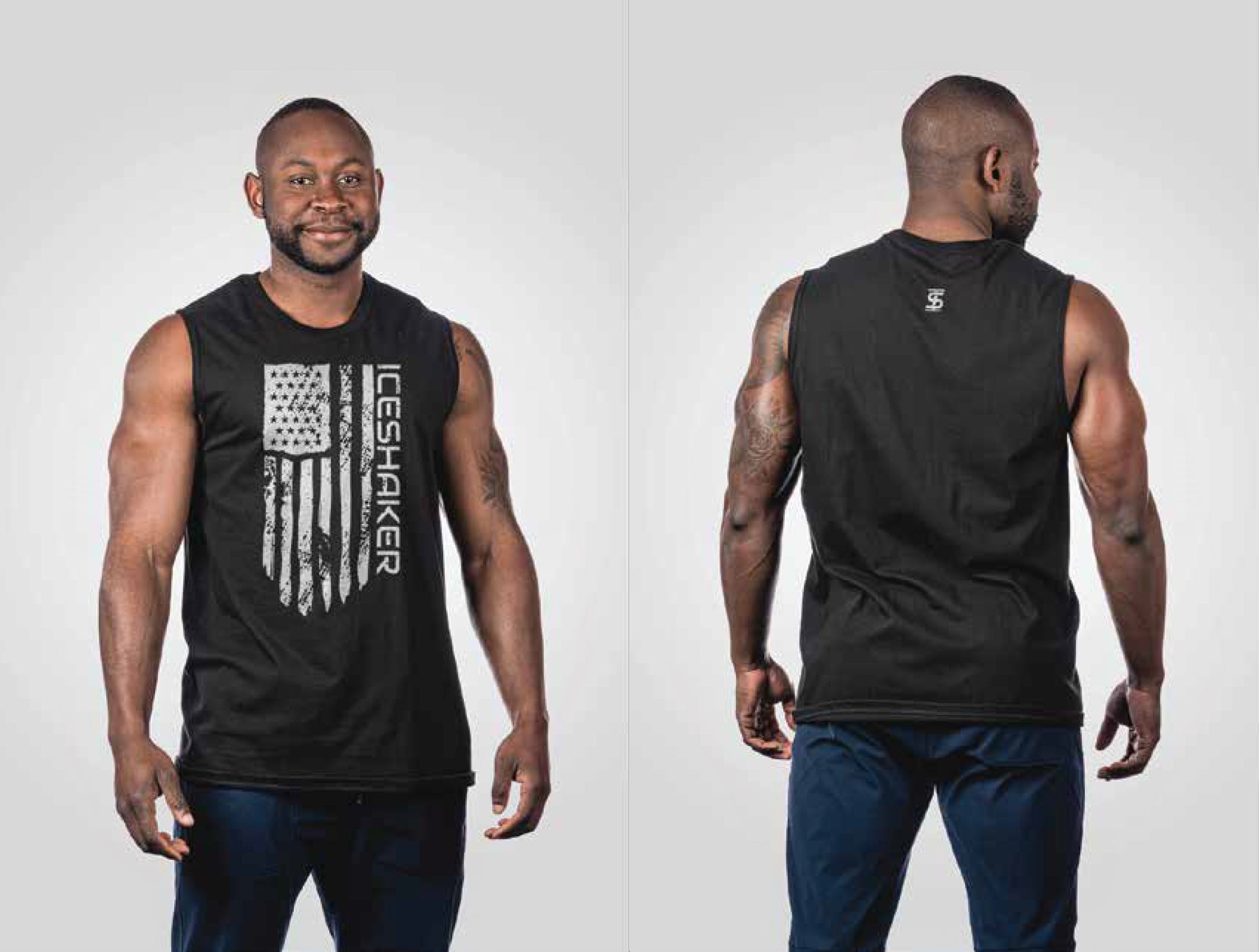 Limited Edition Ice Shaker Tattered Flag Sleeveless Workout Tank Top - Gym, Running & Fitness Apparel for Men & Women