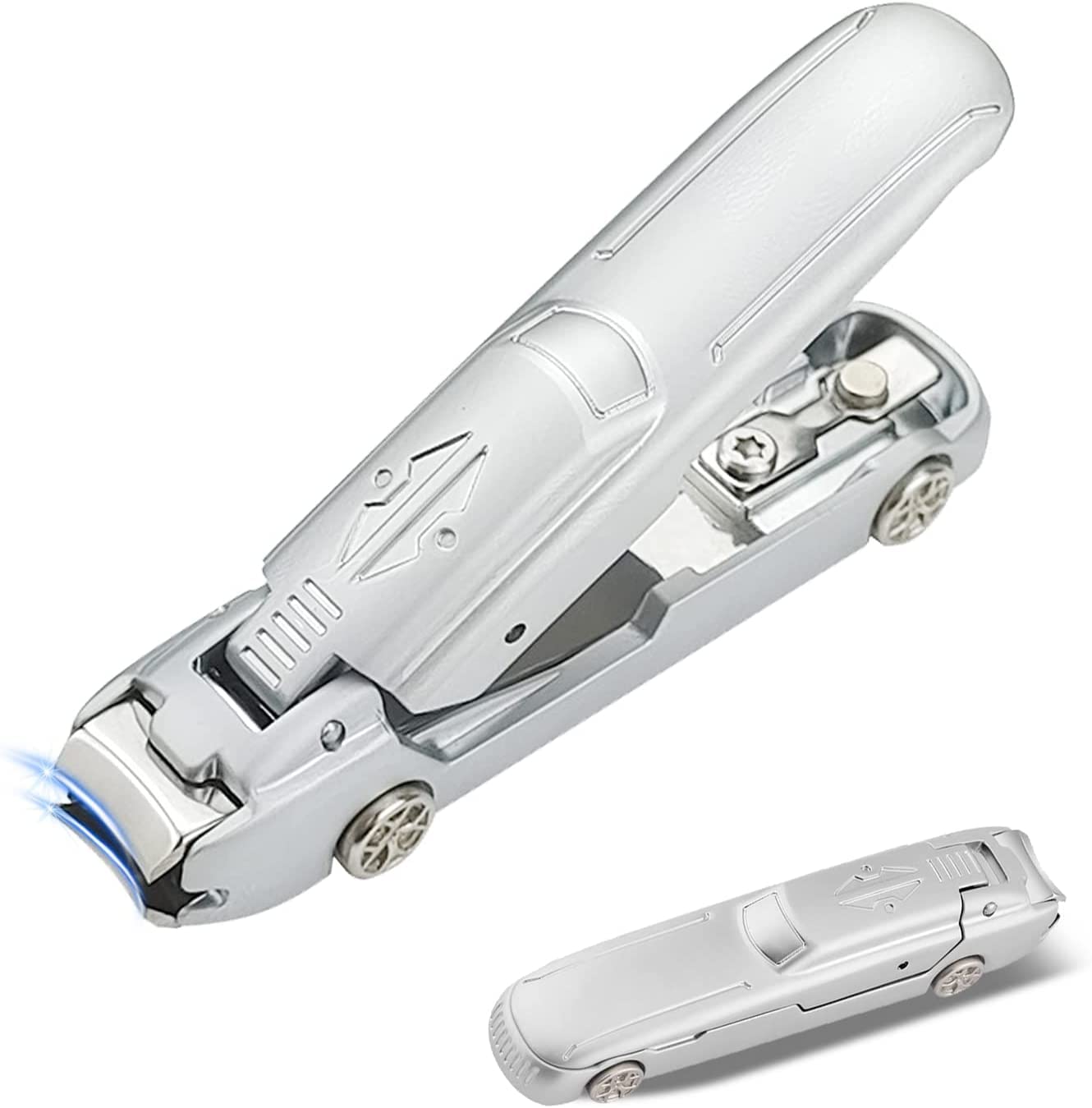 Premium Stainless Steel Nail Clipper with Catcher - No Splash Trimmer for Home & Travel (Silver)
