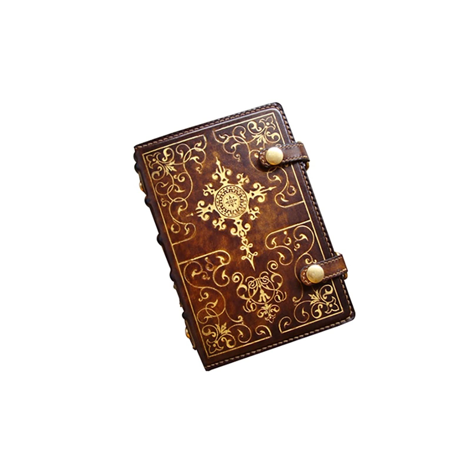 Premium Leather Refillable Notebook - Embossed A5 Spiral Journal for Men & Women, Retro Executive Notepad, Guest Book, Gift Idea for Office, School & Travel