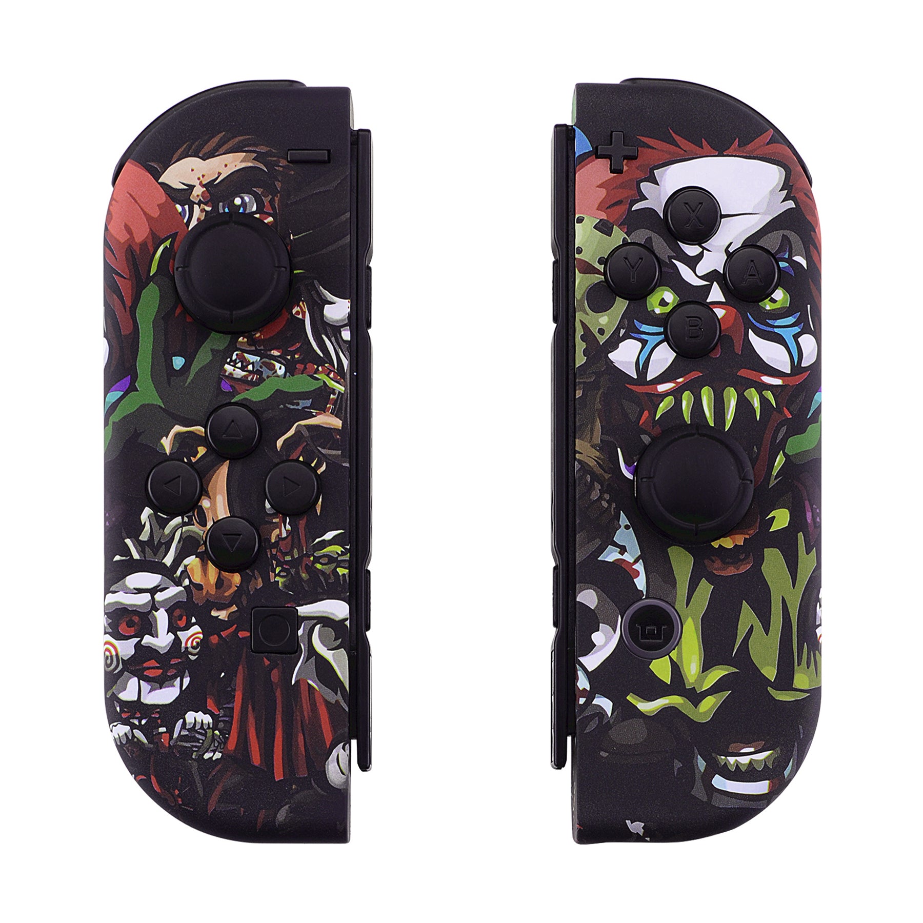 eXtremeRate Soft Touch Grip Scary Party Joycon Controller Shell with Full Button Set - DIY Replacement Housing for Nintendo Switch JoyCon & OLED JoyCon (Console Not Included) - Perfect for Gaming Parties, Halloween Events and Custom Controller Mods