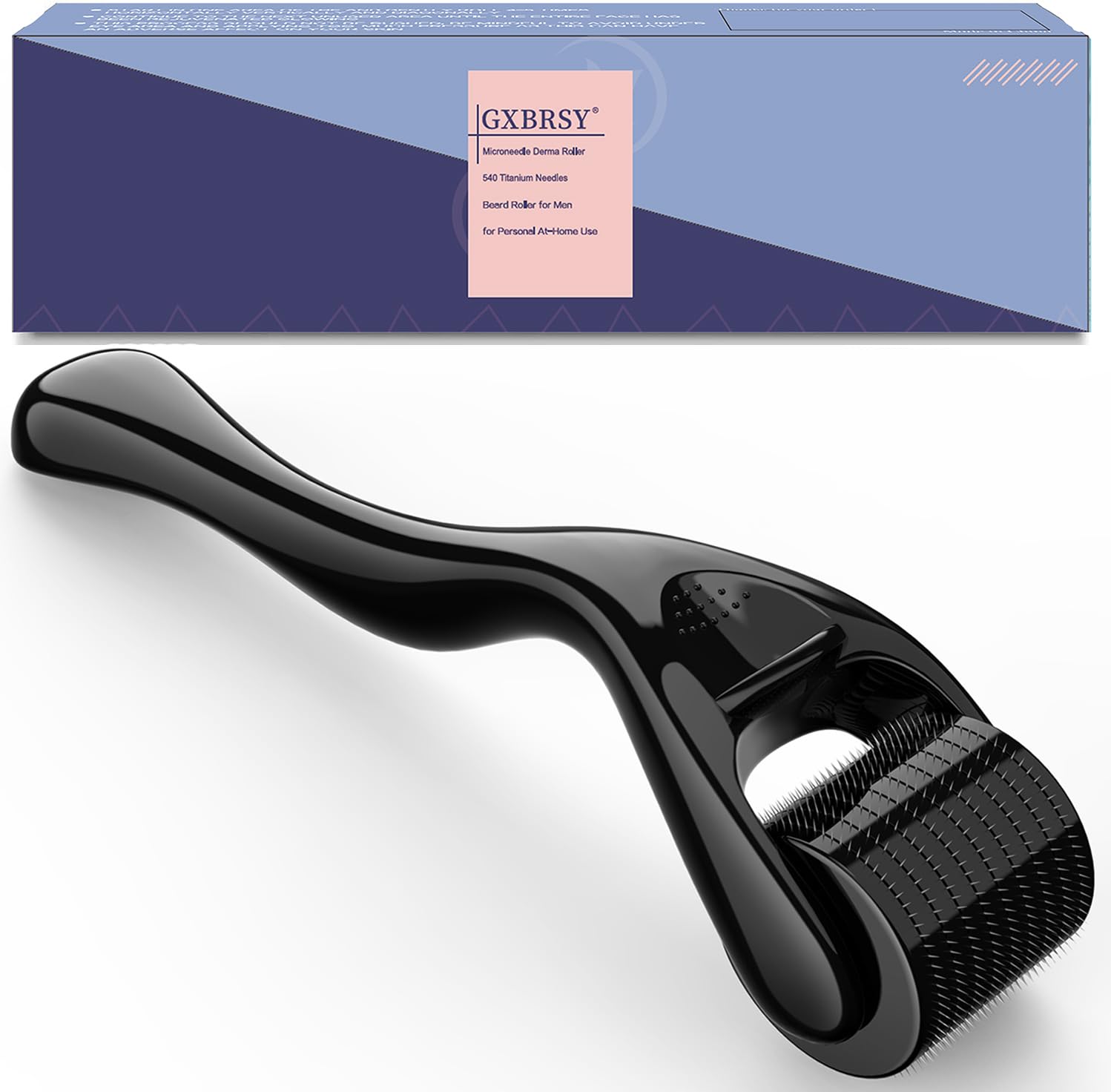 Professional Titanium Derma Roller Microneedle Kit - 0.25mm Face & Beard Roller for Skin Rejuvenation & Hair Growth | At-Home Skincare Treatment | Perfect for Anti-Aging, Wrinkles & Acne Scars | Black