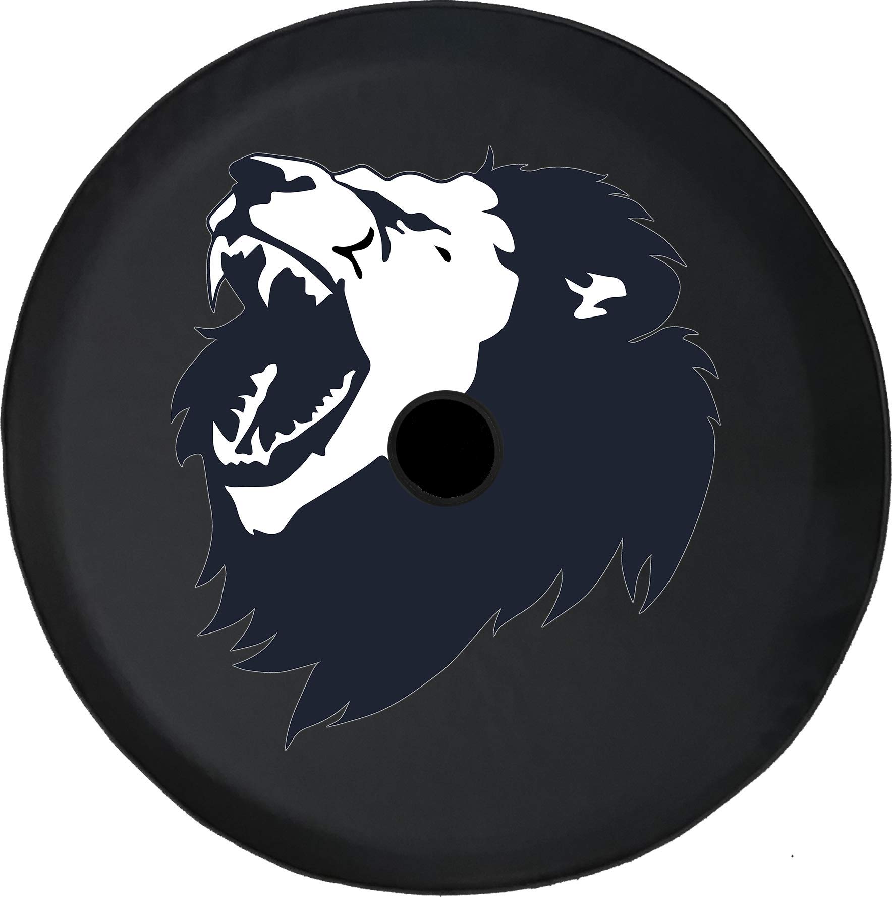 Pike Outdoors JL Spare Tire Cover with Backup Camera Hole - Roaring Lion King Jungle Black 32 Inch | Waterproof & UV Resistant for Jeep Wrangler Off-Road Adventures