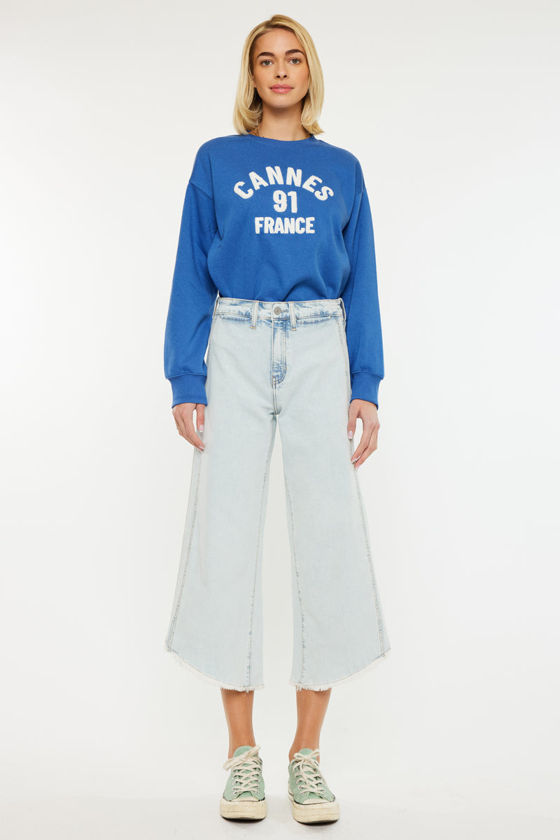 Arnie High Rise Crop Gaucho Pants for Women - Stretchy Comfortable Wide Leg Trousers | Perfect for Casual Wear, Office & Summer Outfits