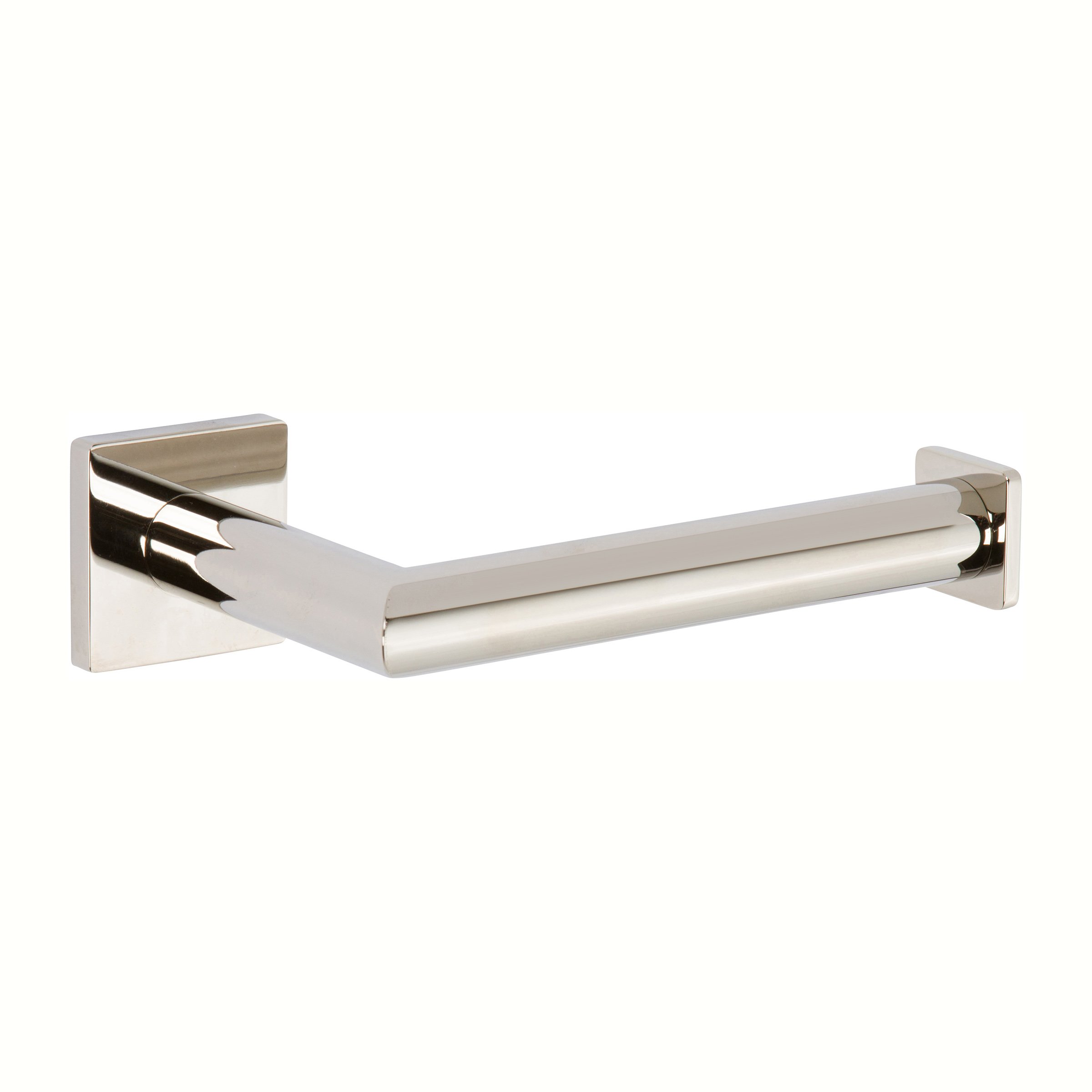 Polished Nickel Ginger 5306/PN Dyad Open Toilet Paper Holder - Modern Bathroom Tissue Roll Stand for Home & Commercial Use