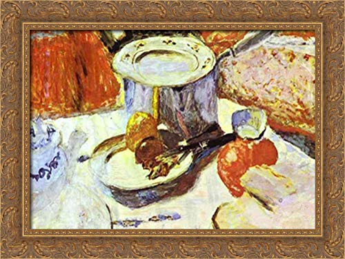 24x18 Gold Ornate Wood Framed Canvas Wall Art by Pierre Bonnard - French Impressionist Painting for Living Room, Bedroom & Office Decor