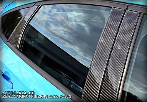 **AUTOCARIMAGE Real Black Carbon Fiber Pillar Post Covers (B Pillars) for Toyota Yaris 2017 2018 2019 – 4-Piece Set – Upgrade Exterior Styling & Protection**    *(Perfect for Car Enthusiasts, Customization, and Enhanced Vehicle Appearance)*