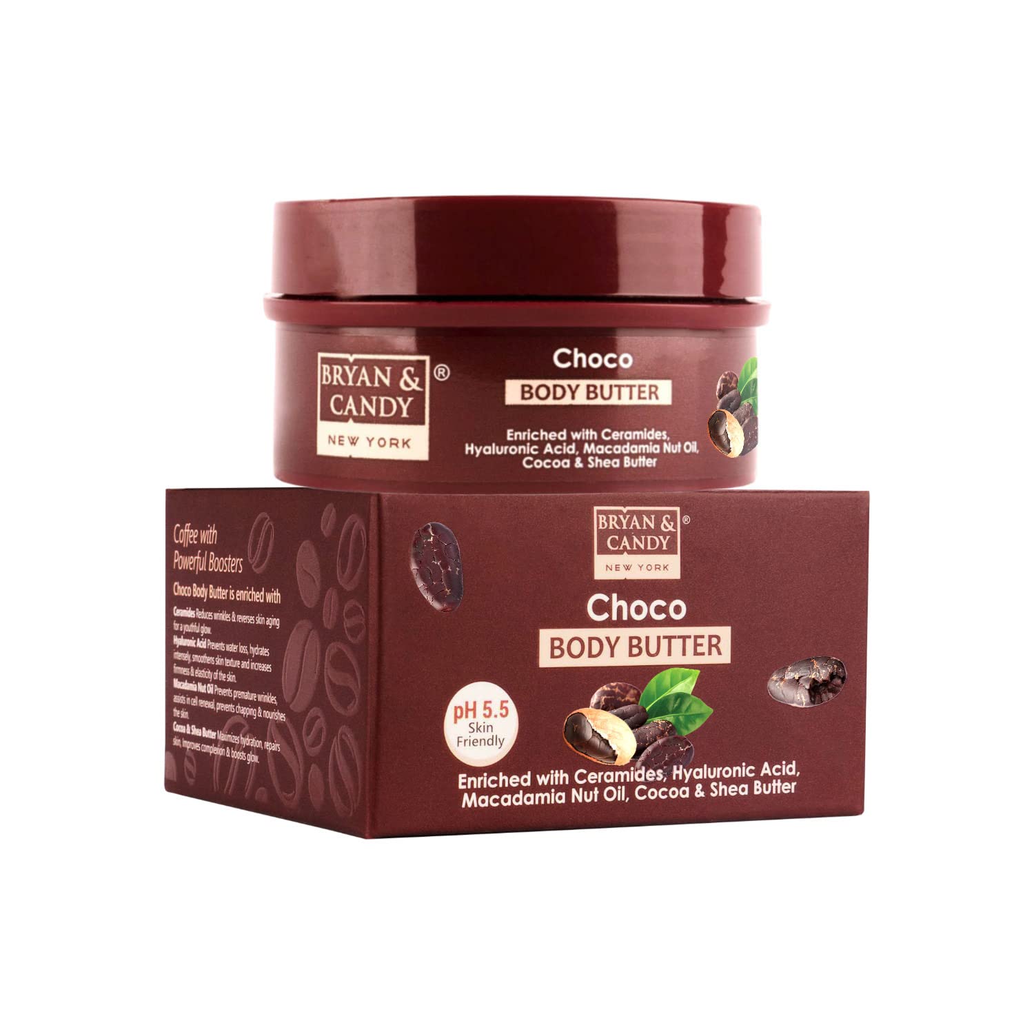 BRYAN & CANDY Choco Body Butter - pH 5.5 Balanced for Sensitive Skin | 72-Hour Deep Moisturizing Cream | 100% Vegan & Cruelty-Free | Perfect for Dry Skin Care & Luxurious Spa Nights at Home