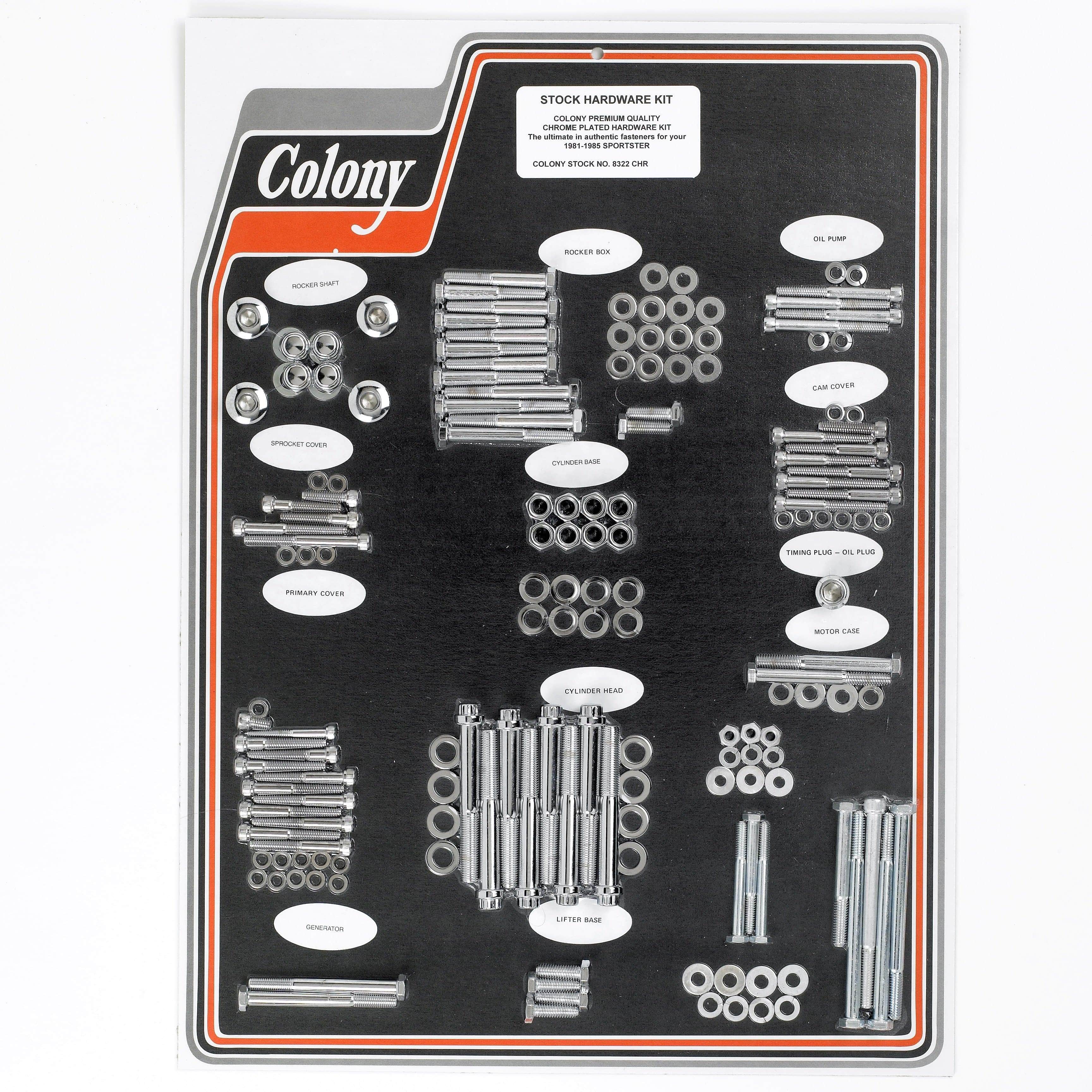 1981-1985 Harley Davidson Sportster Complete Chrome Plated Hardware Kit - Essential Replacement Parts for Motorcycle Restoration & Custom Builds
