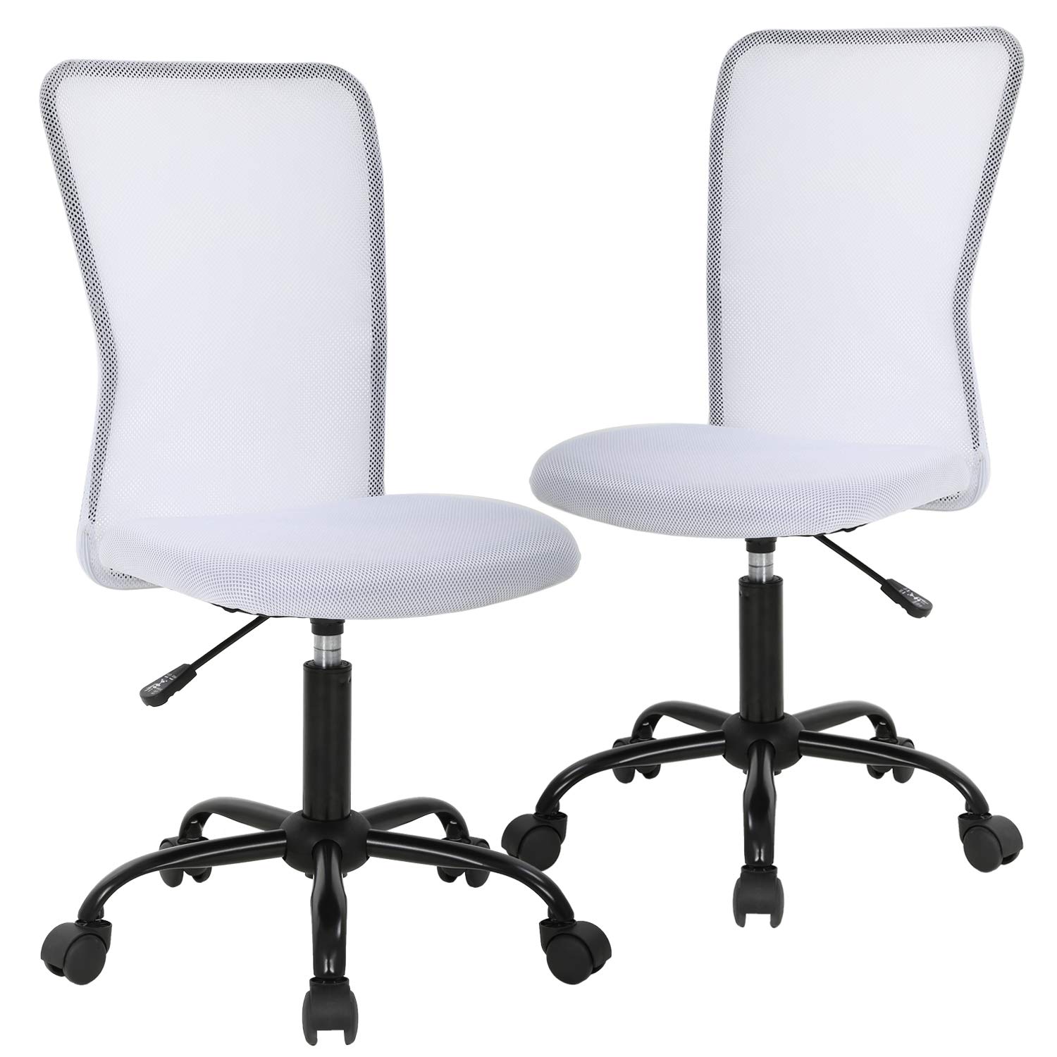 Ergonomic Office Chair with Lumbar Support - Breathable Mesh Computer Desk Chair, Swivel Rolling Executive Chair for Back Pain Relief - 2 Pack White - Perfect for Home Office, Gaming & Workspaces