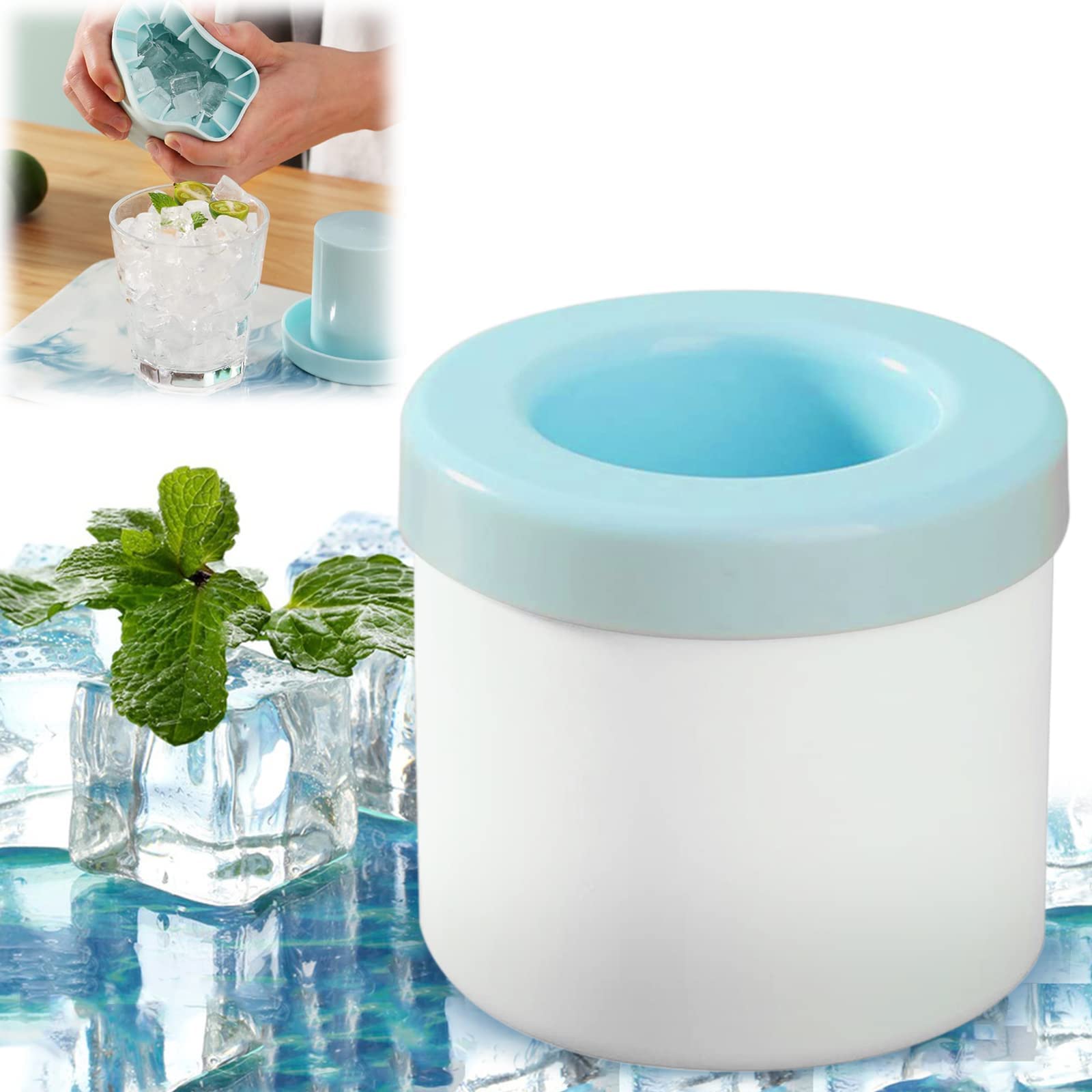Premium Silicone Ice Cube Maker Set - Ice Ball & Cylinder Mold with Lattice Trays for Cocktails, Whiskey, Juice | Reusable Freezer Safe Ice Cube Trays for Home Bar & Party Drinks