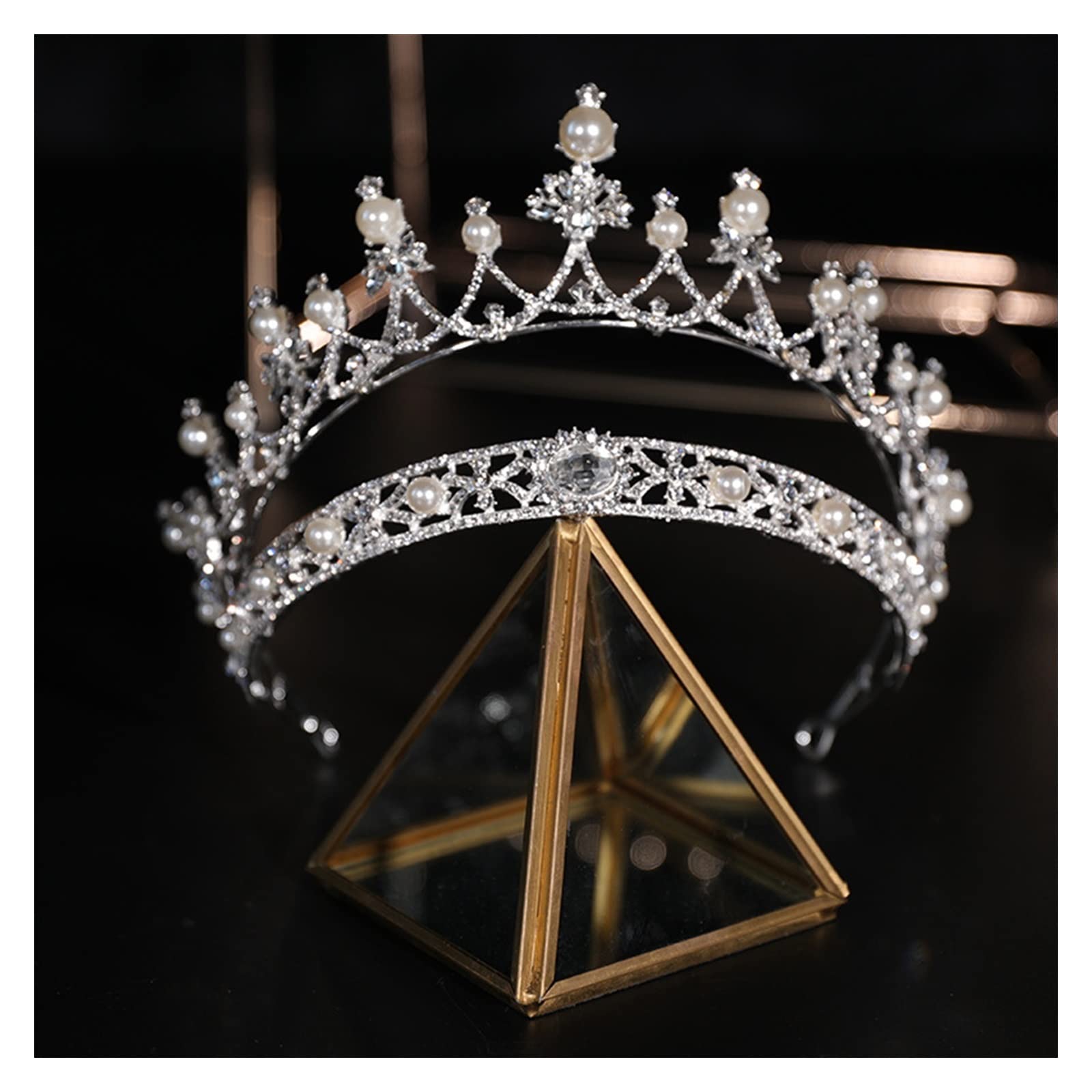 AAOTE Rhinestone Wedding Hairpin Crown - Elegant Bride Headband Hair Accessories for Bridal, Prom, and Special Occasions