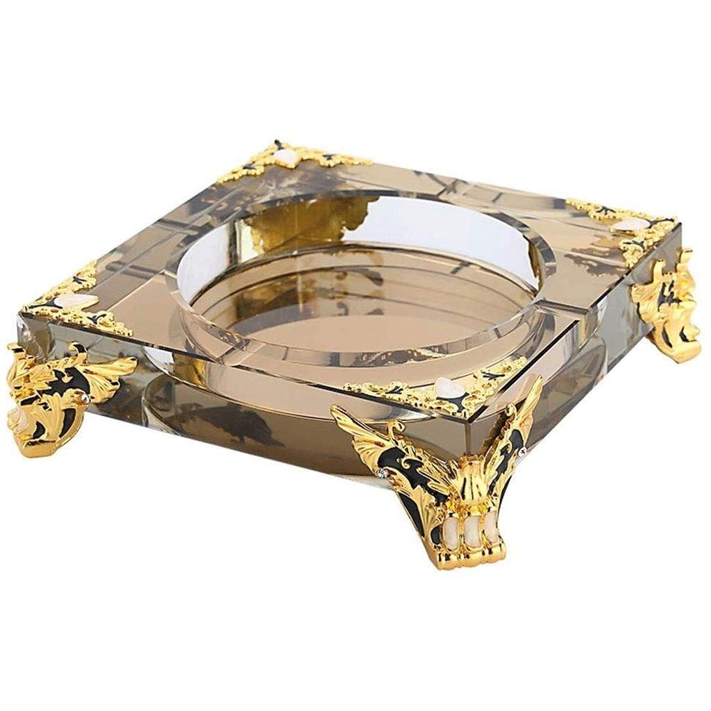 Crystal Glass Ashtray for Living Room & Office Decor