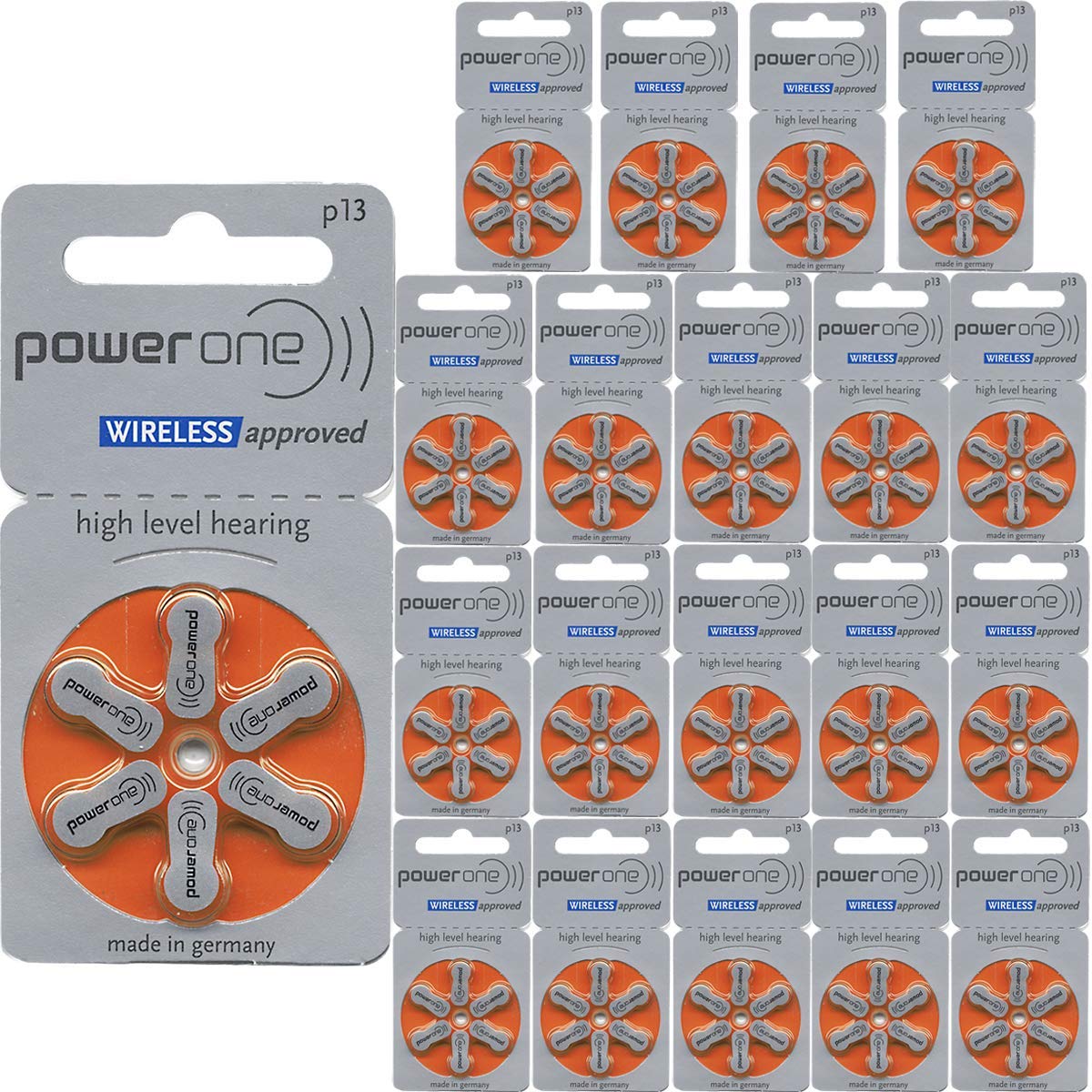 Power One Size 13 Hearing Aid Batteries (120 Pack) - Long-Lasting Zinc Air Batteries for Hearing Devices - Perfect for Travel, Daily Use & Emergency Backup