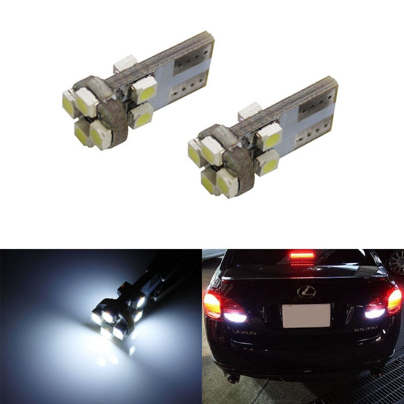 2-Pack White 8 SMD T10 LED Bulbs for Car Backup Reverse Lights - 912 920 921 Wedge Compatible - Bright & Energy-Efficient Replacement Bulbs for Enhanced Nighttime Visibility