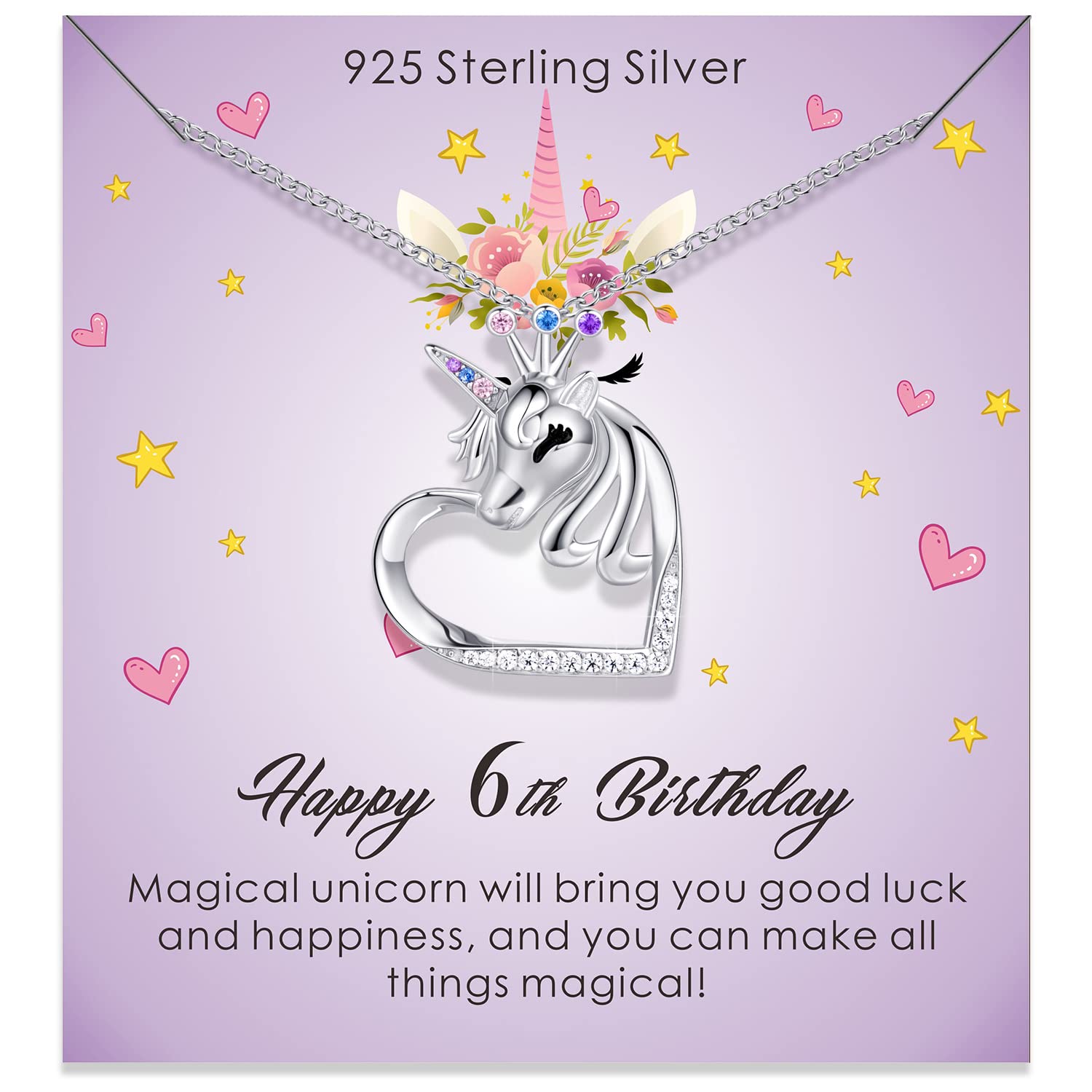 925 Sterling Silver Unicorn Necklace for Girls - 5A Cubic Zirconia Pendant, Birthday & Christmas Gift for Kids, Teens & Women | Perfect for Parties, School Events & Special Occasions