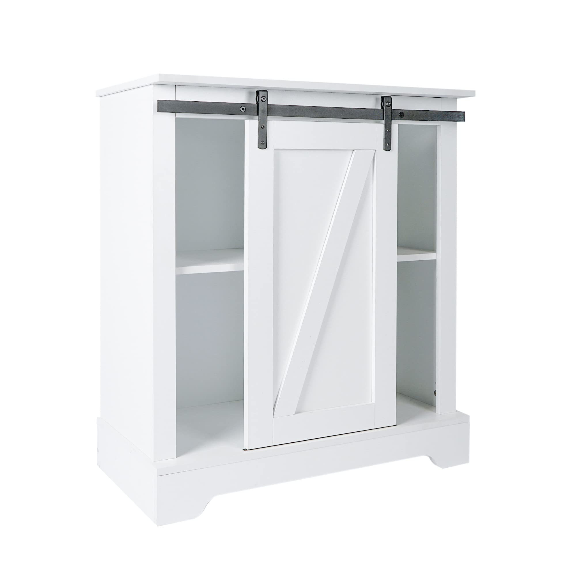White Coffee Bar Cabinet with Sliding Doors - Kitchen Buffet Sideboard for Dining & Living Room Storage | Perfect for Entertaining, Small Space Organization & Home Decor