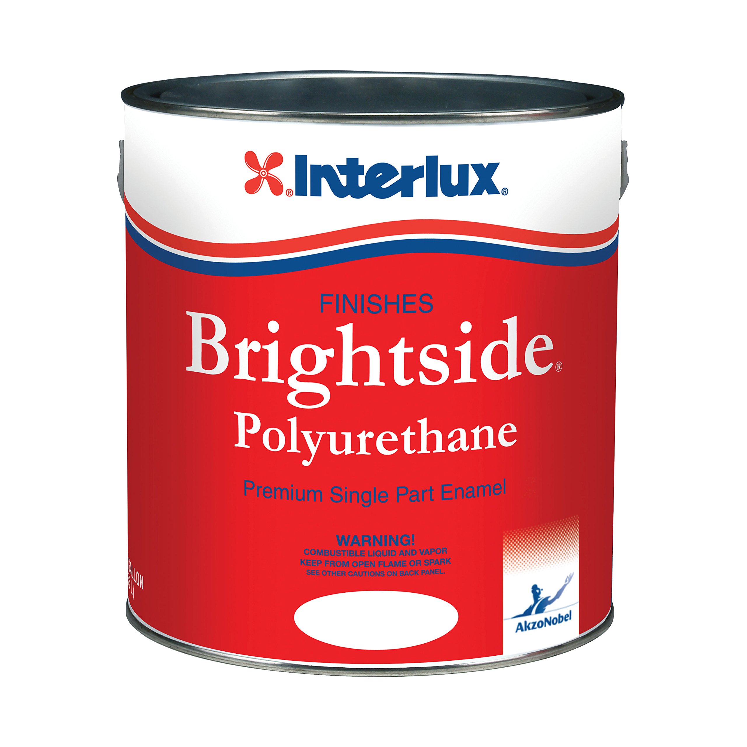 Interlux Y4359/1 Brightside Polyurethane Marine Paint - High Gloss White, 1 Gallon for Boat Hulls & Decks Protection