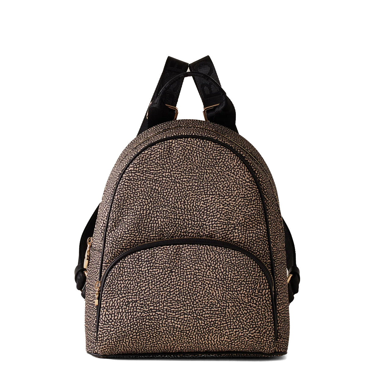 Borbonese Medium OP Naturale Nero Backpack 934136I15 - Stylish Leather Backpack for Women, Perfect for Work, Travel & Daily Use