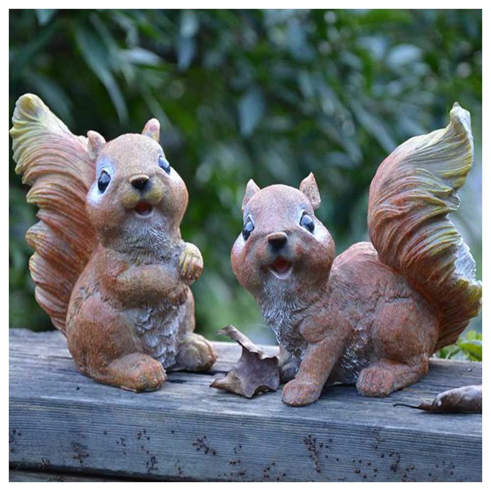 Resin Squirrel Garden Statue - Handcrafted Outdoor Animal Sculpture for Pond, Lawn & Home Decor - Unique Gift for Nature Lovers