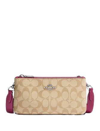 Coach Double Zip Crossbody Bag in Signature Canvas - Stylish & Functional Purse for Women, Perfect for Everyday Use, Travel, and Shopping