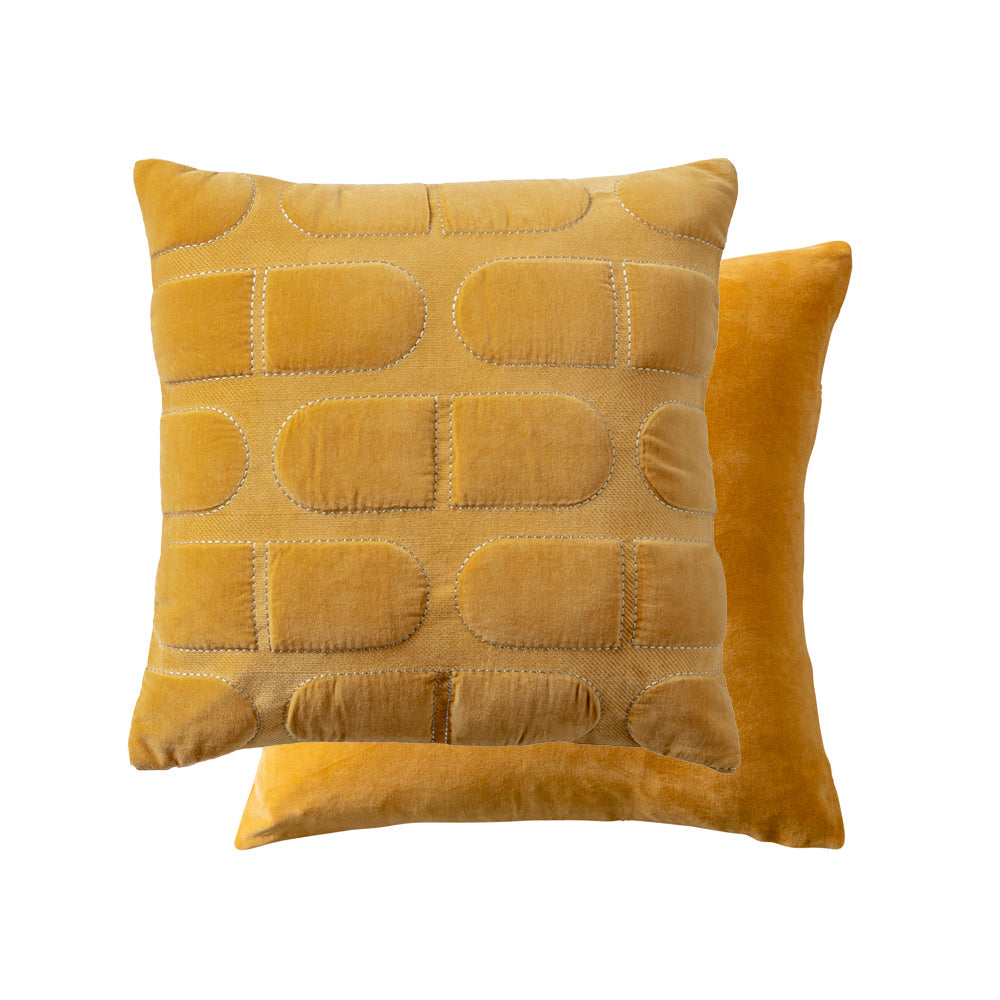 Heda Mustard Square Filled Cushion - Soft Decorative Throw Pillow for Sofa, Bed & Home Decor - Perfect for Living Room, Bedroom, Nursery & Office Comfort