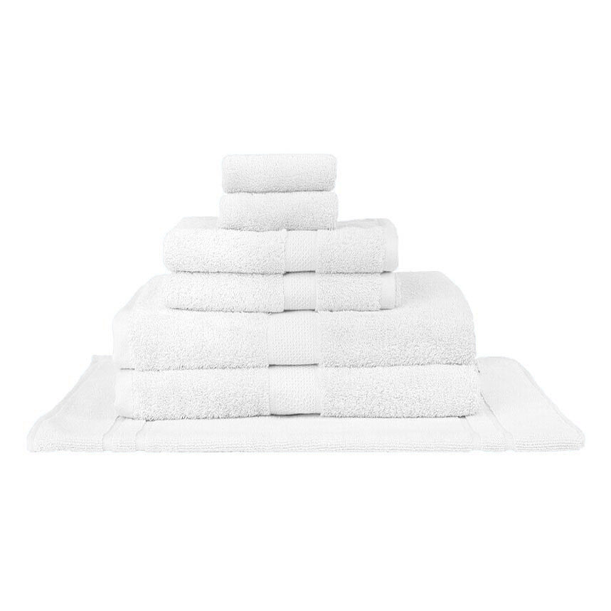 Premium 100% Combed Cotton Bath Towels Set of 7 - Ultra Soft & Absorbent White Towels for Spa, Gym, Hotel & Luxury Home Bathroom