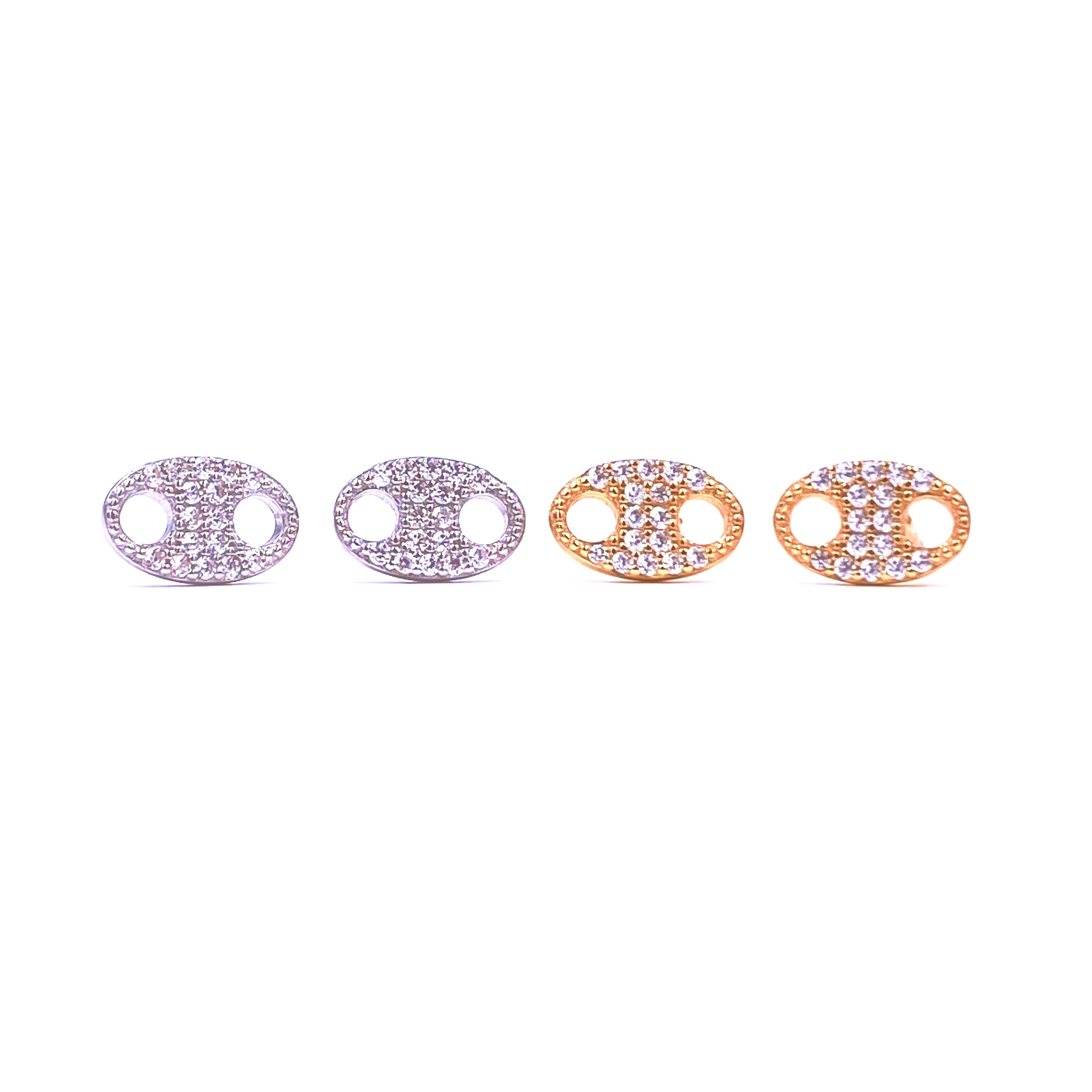 Ashley Gold Sterling Silver CZ Open End Stud Earrings for Women - Hypoallergenic Cubic Zirconia Earrings for Everyday Wear & Special Occasions