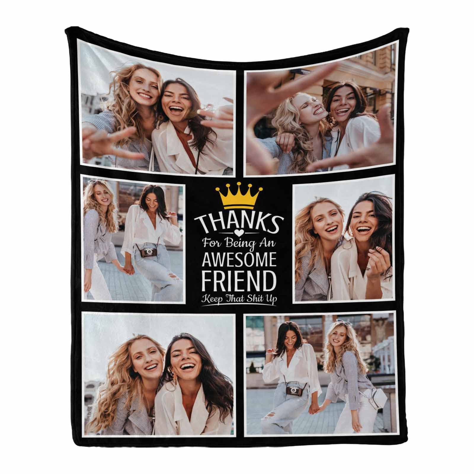 Funny Best Friend Friendship Blanket - Perfect Birthday, Galentines, Christmas Gift for Women, Teen Girls, and Long-Distance Friends - Ideal for Cozy Nights, Movie Marathons, and Sleepovers