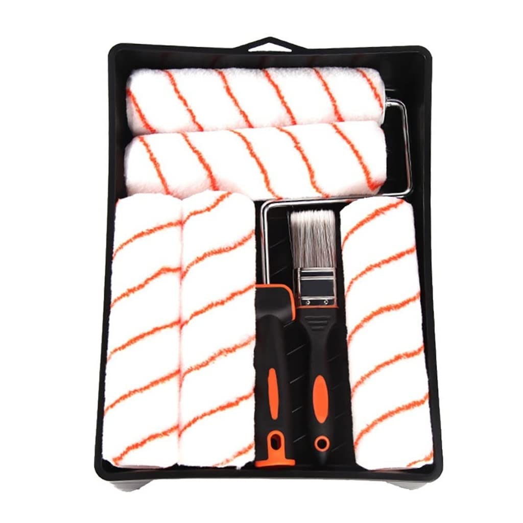 8Pcs 10 Inch Paint Roller Set - Wall Painting Tools for Home Repair & Decoration - Smooth Finish Roller Brush Kit - Perfect for Interior Walls, DIY Projects & Home Renovation