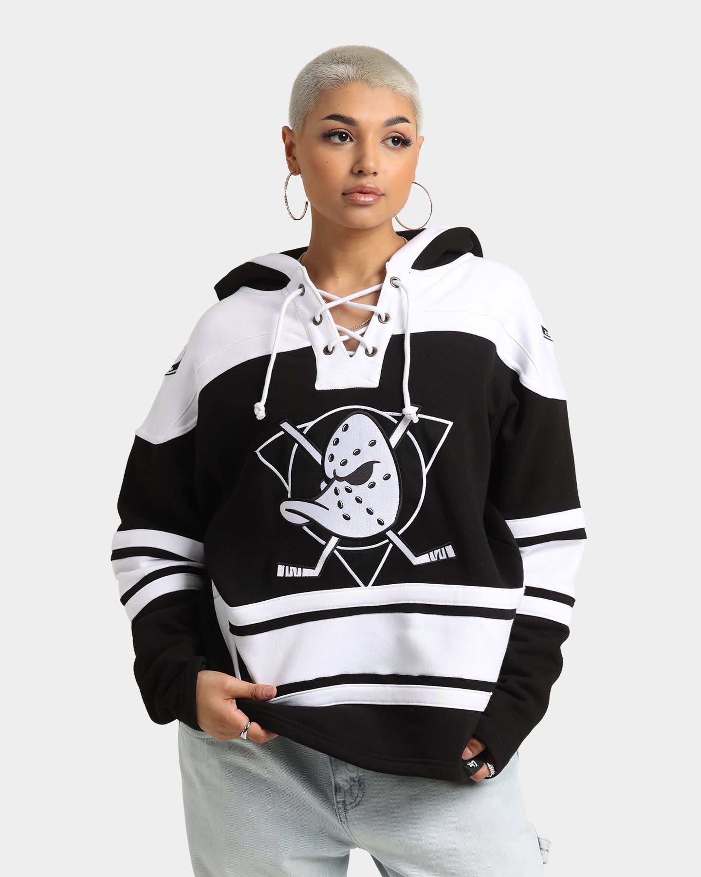 47 Brand Anaheim Ducks NHL Superior '47 Lacer Hoodie - Jet Black Men's Pullover Sweatshirt for Hockey Fans & Streetwear Fashion | Game Day & Casual Wear