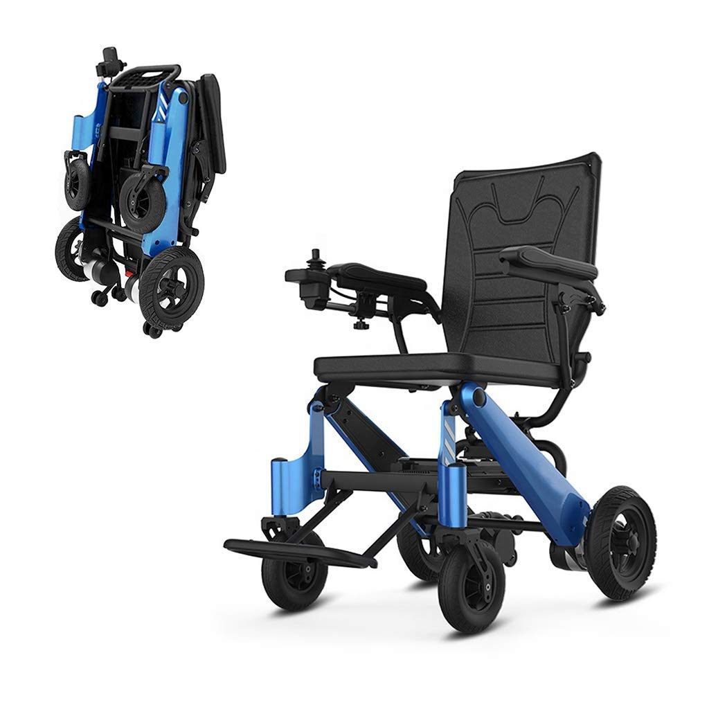 ZCYXQR Lightweight Foldable Electric Wheelchair - Deluxe Powerful Lithium Battery Powered Mobility Scooter for Adults & Seniors | Portable Outdoor & Indoor Use for Travel, Shopping & Daily Activities
