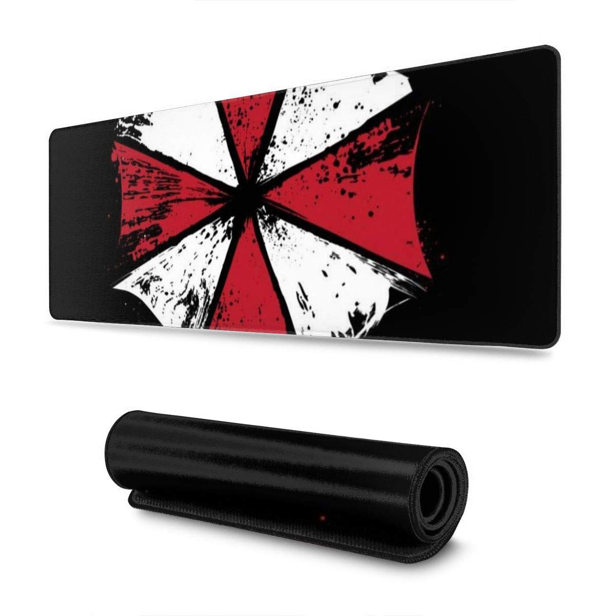 Extra Large Gaming Mouse Pad 31.5x11.8 Inches - Waterproof Non-Slip Desk Mat with Umbrella Ink Design - 3mm Thick XL Mousepad for Computer, Laptop, Office & Home Use - Perfect for Gaming, Work and Daily Computing