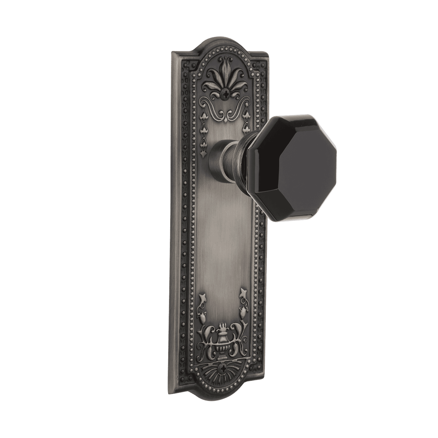 Antique Pewter Black Waldorf Knob Meadows Long Plate - Elegant Dinnerware for Fine Dining & Special Occasions