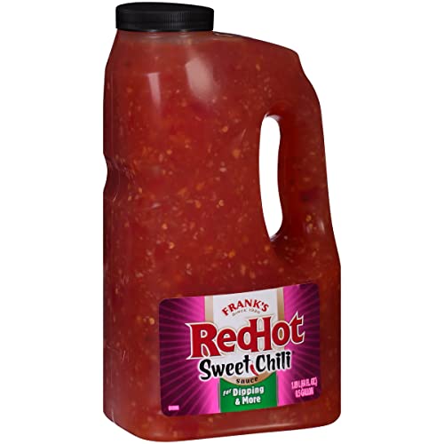 Frank's RedHot Sweet Chili Sauce - 0.5 Gallon Bulk Hot Sauce for Wings, Pizza, Sandwiches & Stir Fry | Perfect for Cooking, Grilling & Party Dips | Spicy & Sweet Flavor Enhancer
