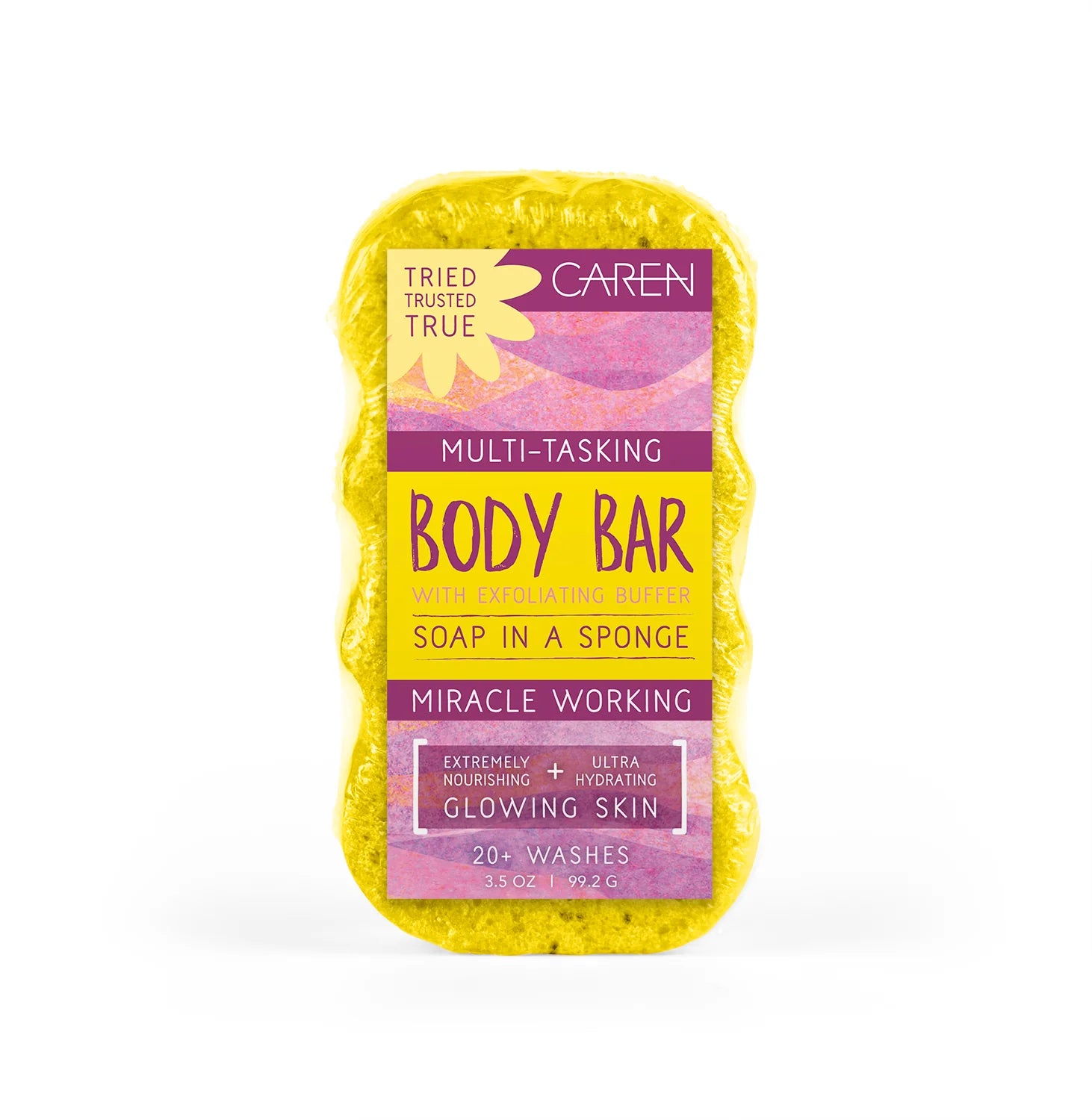Caren Loved Yellow Body Bar - Moisturizing & Nourishing Soap for Dry Skin - Perfect for Shower, Bath & Spa Relaxation