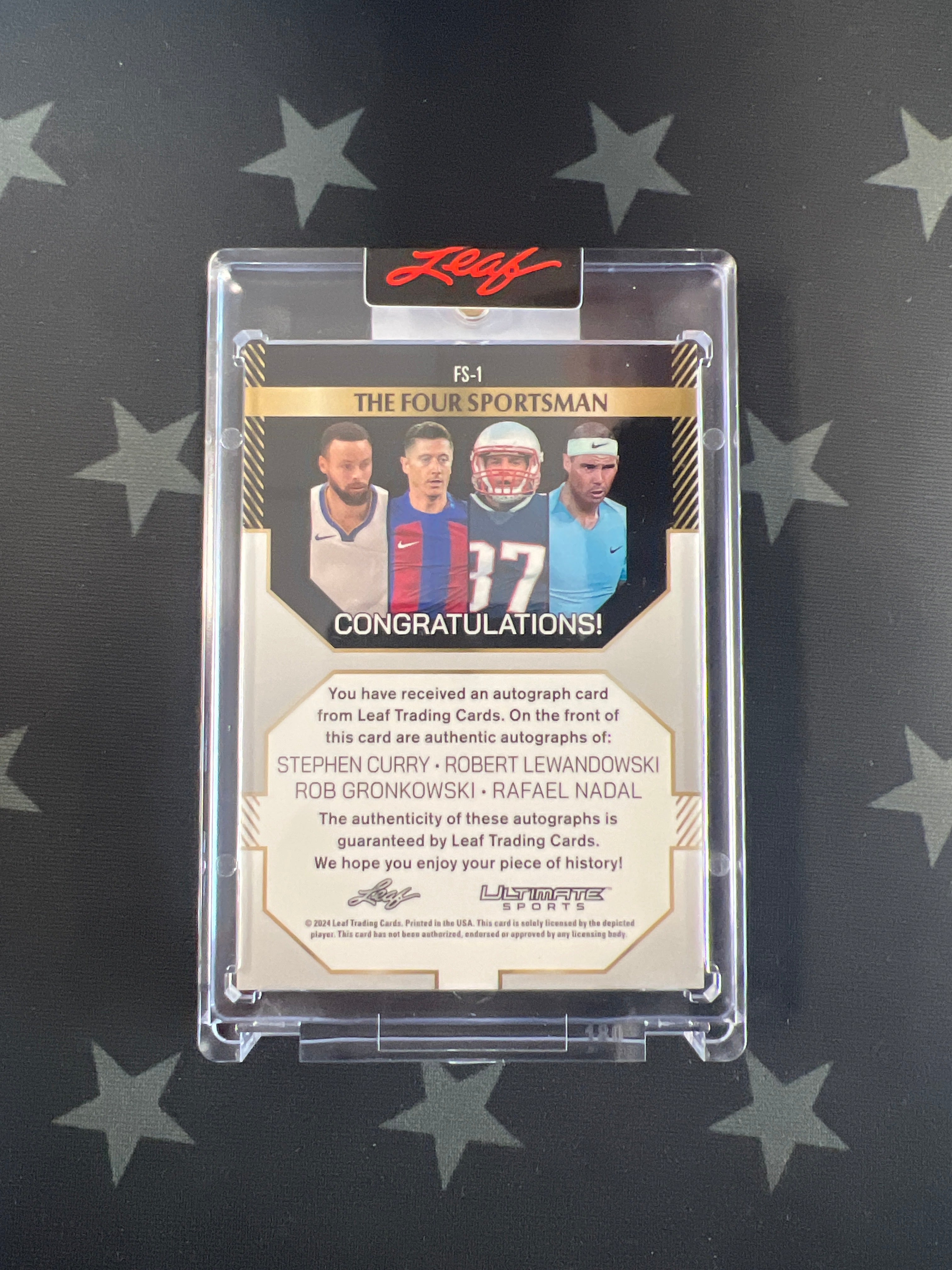 2024 Leaf Ultimate Sports Autograph Cards - Curry, Lewandowski, Gronkowski, Nadal /12 - Limited Edition Collectibles for Basketball, Soccer, Football & Tennis Fans - Perfect for Memorabilia Displays, Investments & Gifts