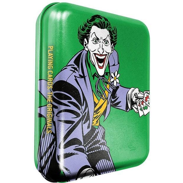 DC Super Heroes Joker Playing Cards - Premium Collectible Deck with Tattoo Tin Box Display - Perfect for Game Nights, Magic Tricks, and DC Comics Fans