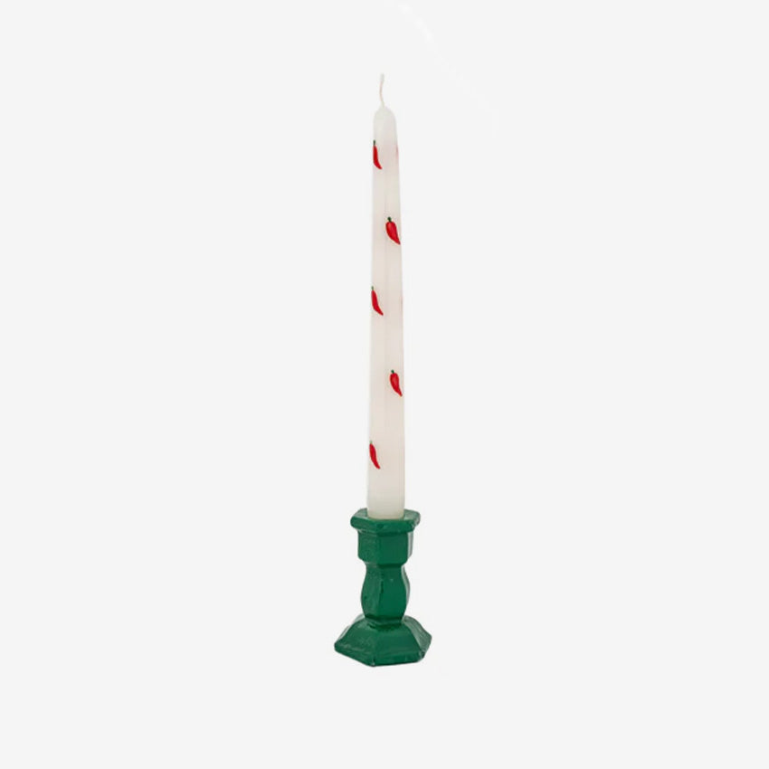 Bitossi Home Fiammetta Conical Candle Holder with Metal Base - Elegant Table Decor for Dining Room, Wedding Centerpiece & Romantic Ambiance