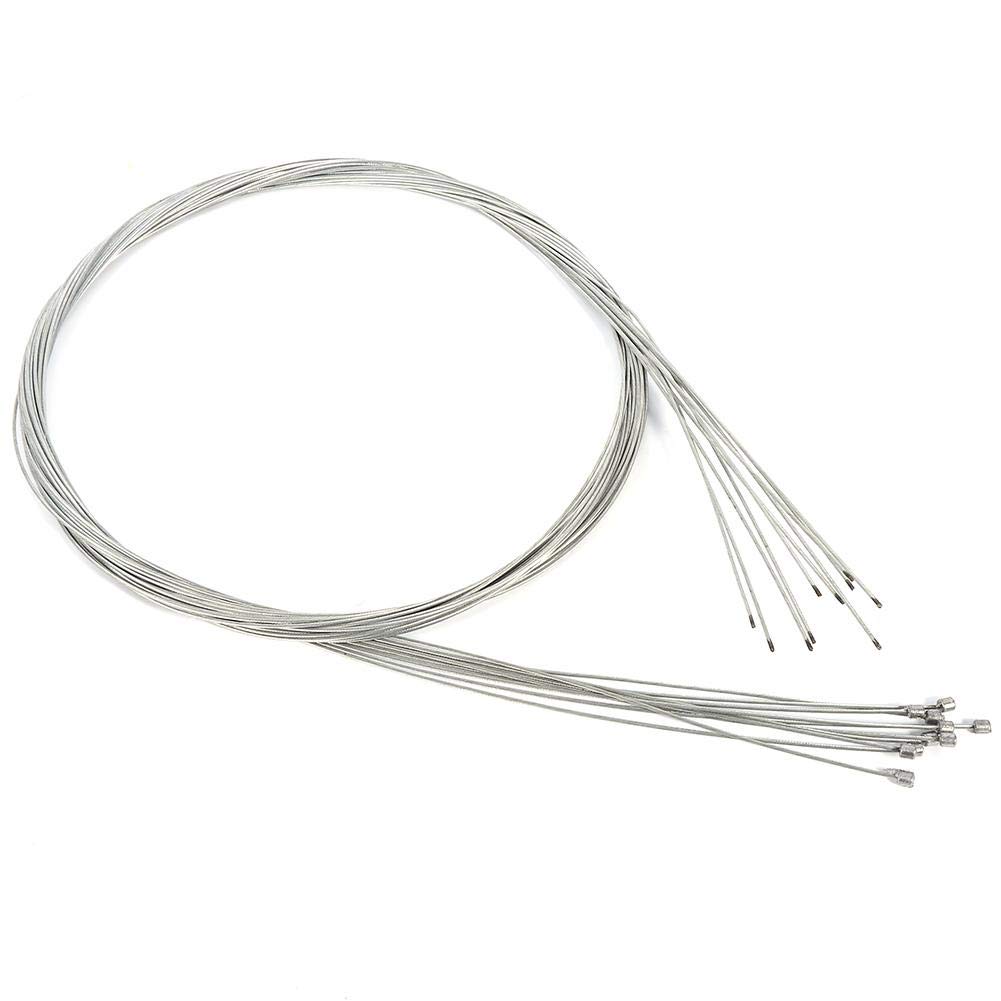 Heitamy 10-Piece Bicycle Brake and Derailleur Cable Set - Durable Shift Cables for Mountain Bikes, Road Bikes & Folding Bikes - Perfect for Gear Adjustments and Smooth Braking Performance