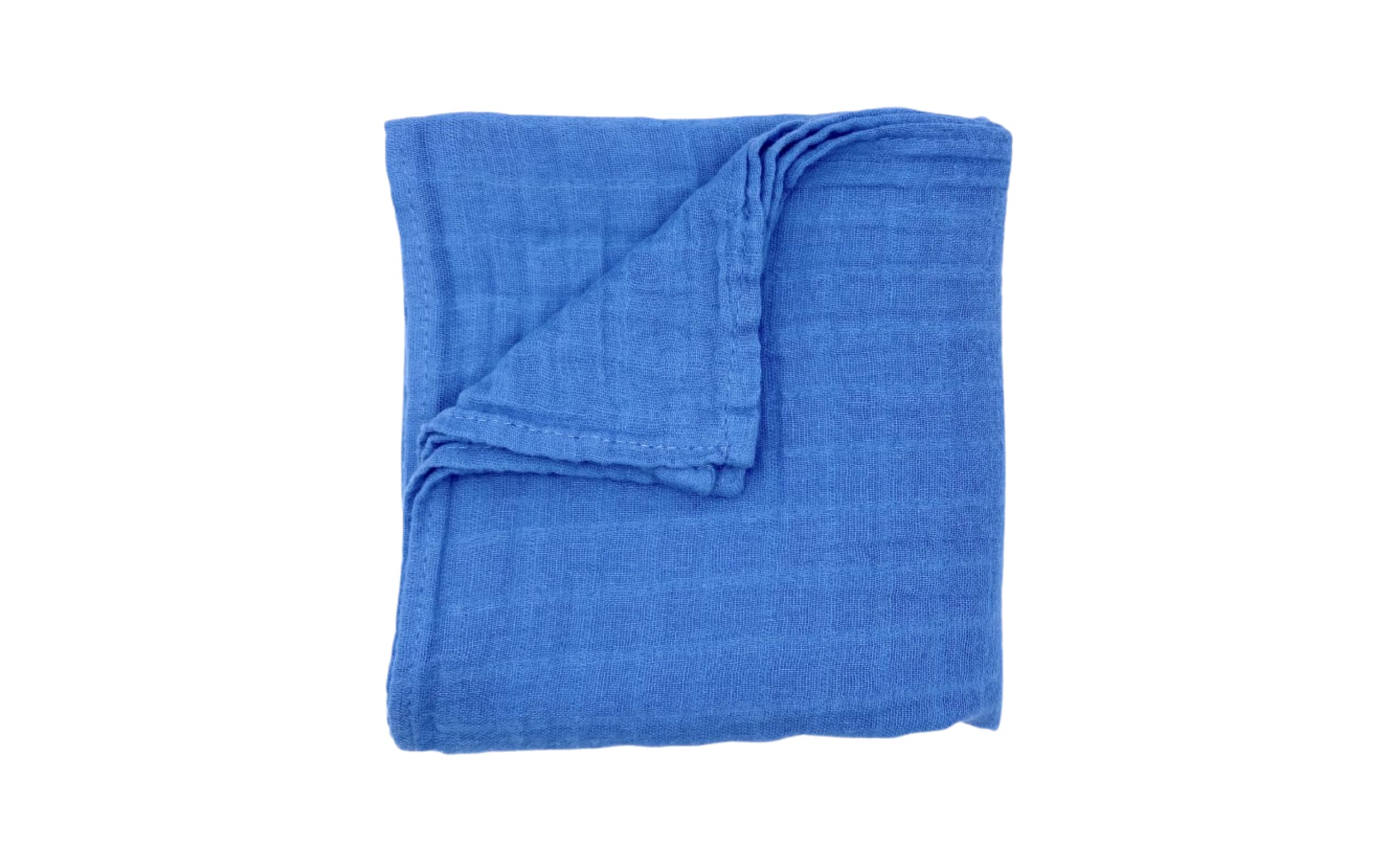 Organic Blue Muslin Swaddle Blankets for Newborn Babies - Soft & Breathable Cotton Wrap for Boys & Girls - Perfect for Nursery, Swaddling, Stroller & Photo Shoots