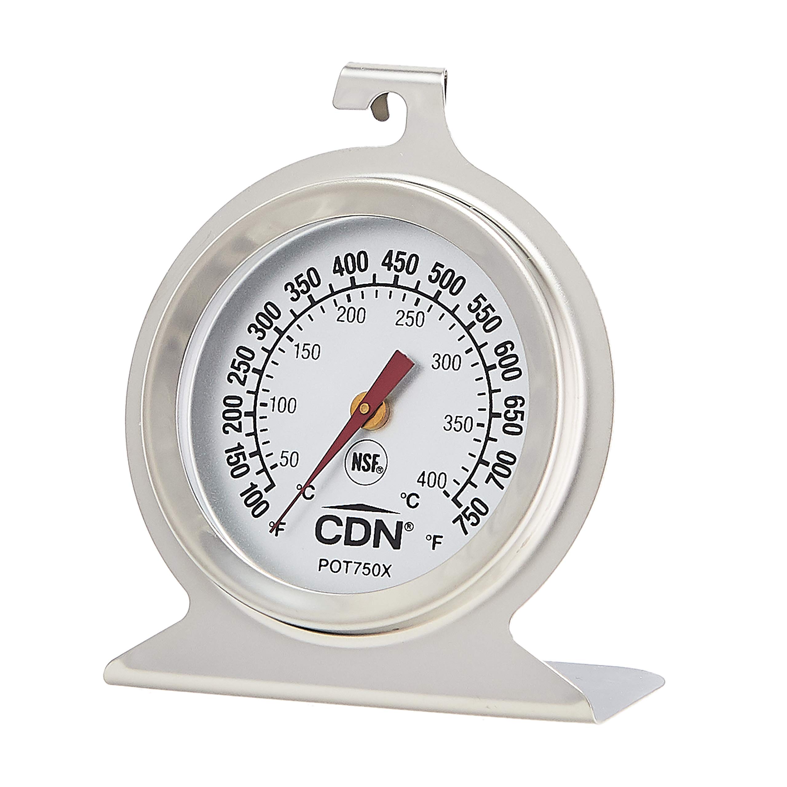 CDN POT750X High Precision Oven Thermometer - 750°F Heat Resistant, Silver Dial - Perfect for Baking, Roasting & BBQ Cooking
